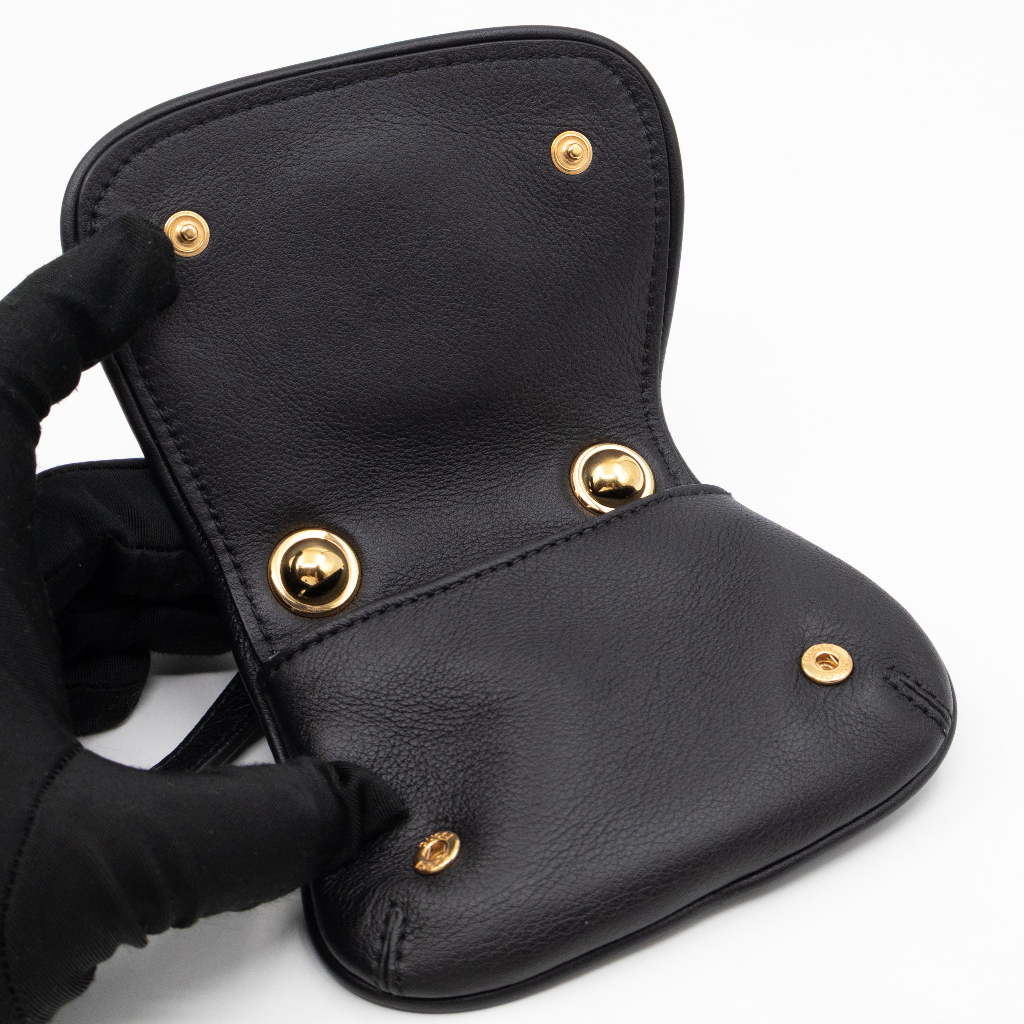 Blondie Card Case On Strap Black Leather