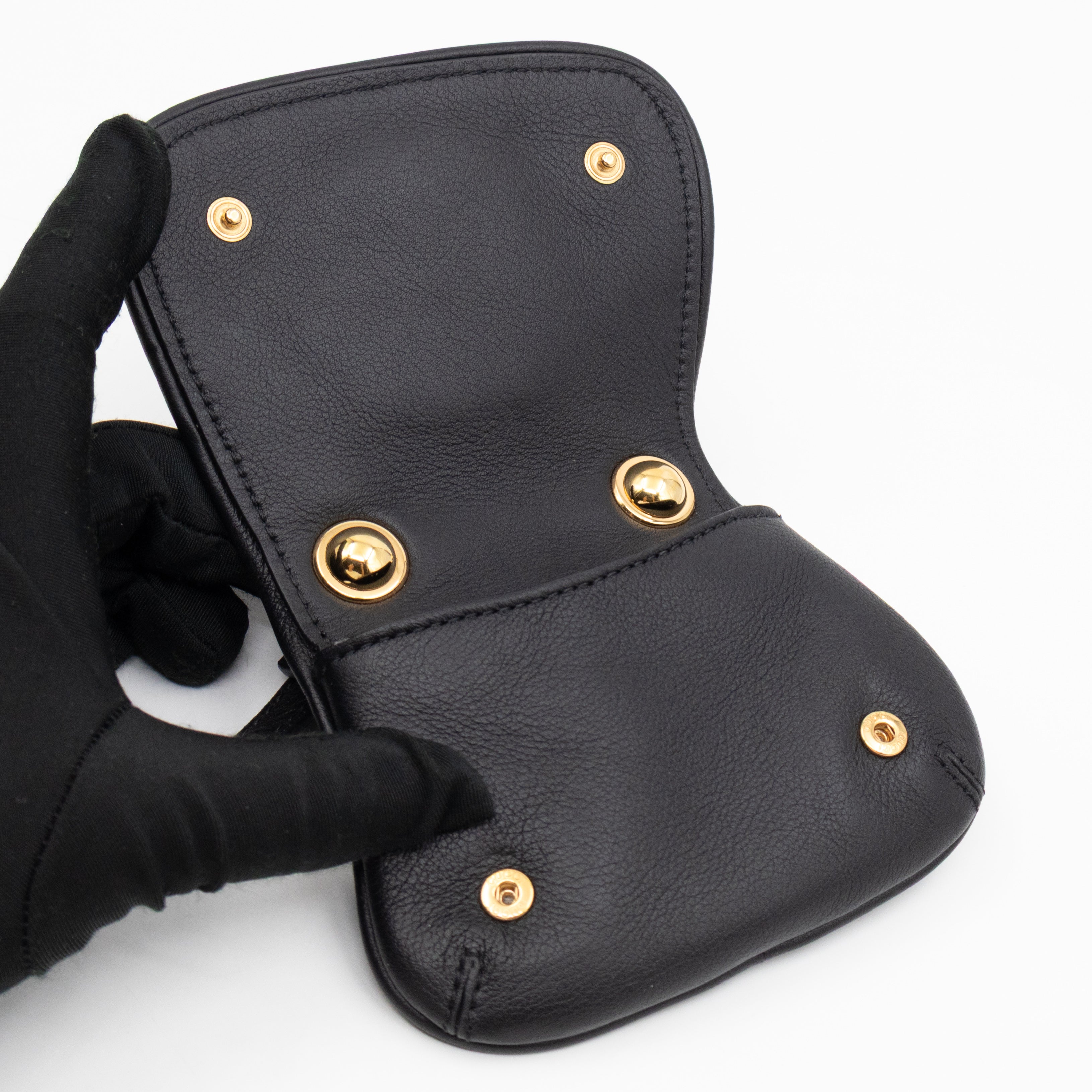 Blondie Card Case On Strap Black Leather
