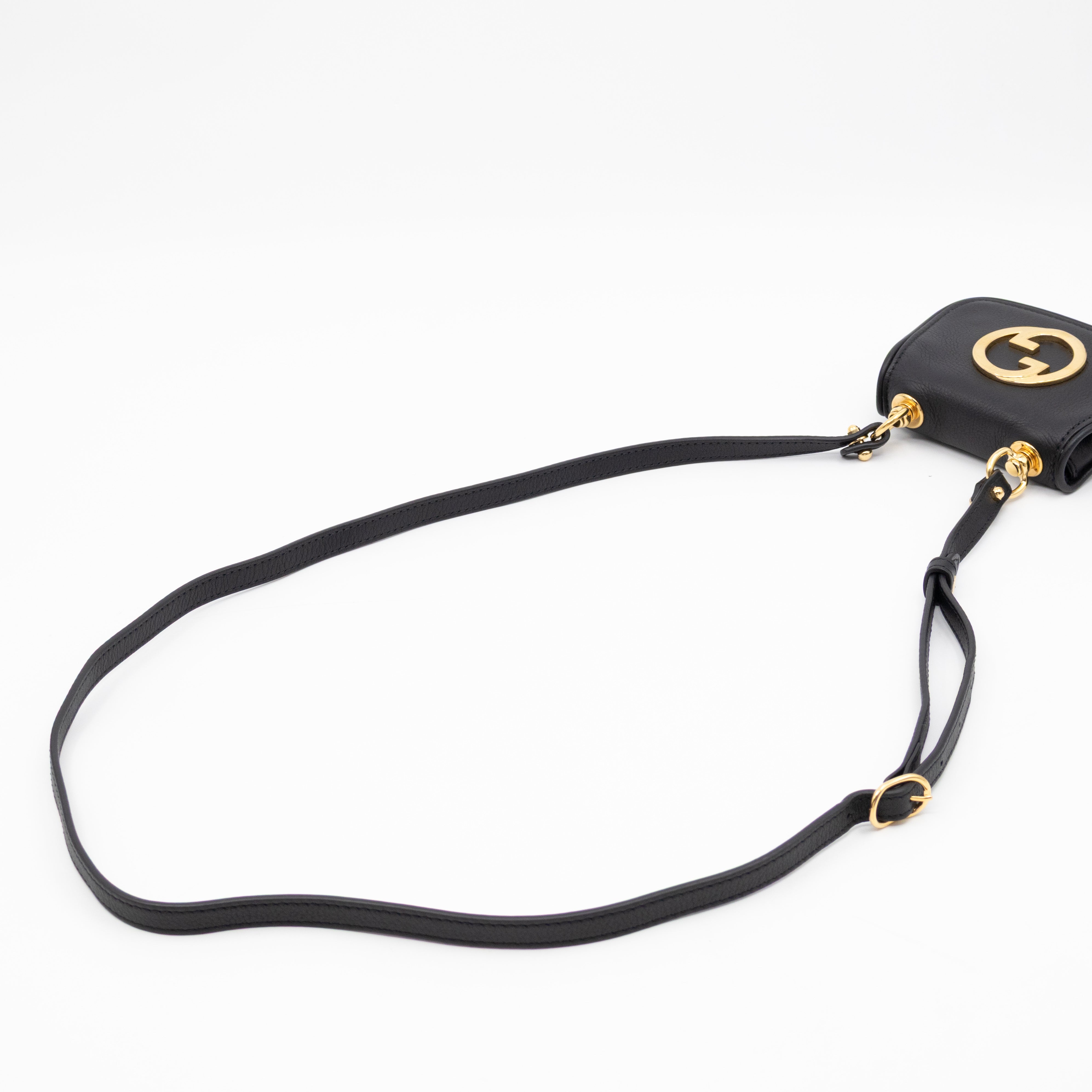 Blondie Card Case On Strap Black Leather