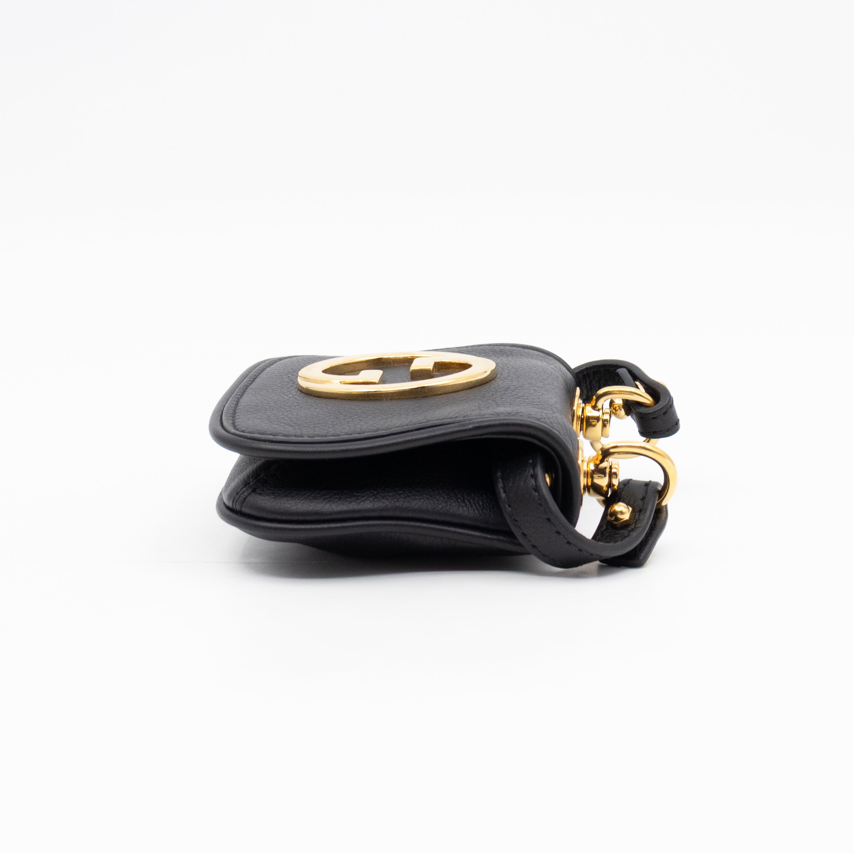 Blondie Card Case On Strap Black Leather