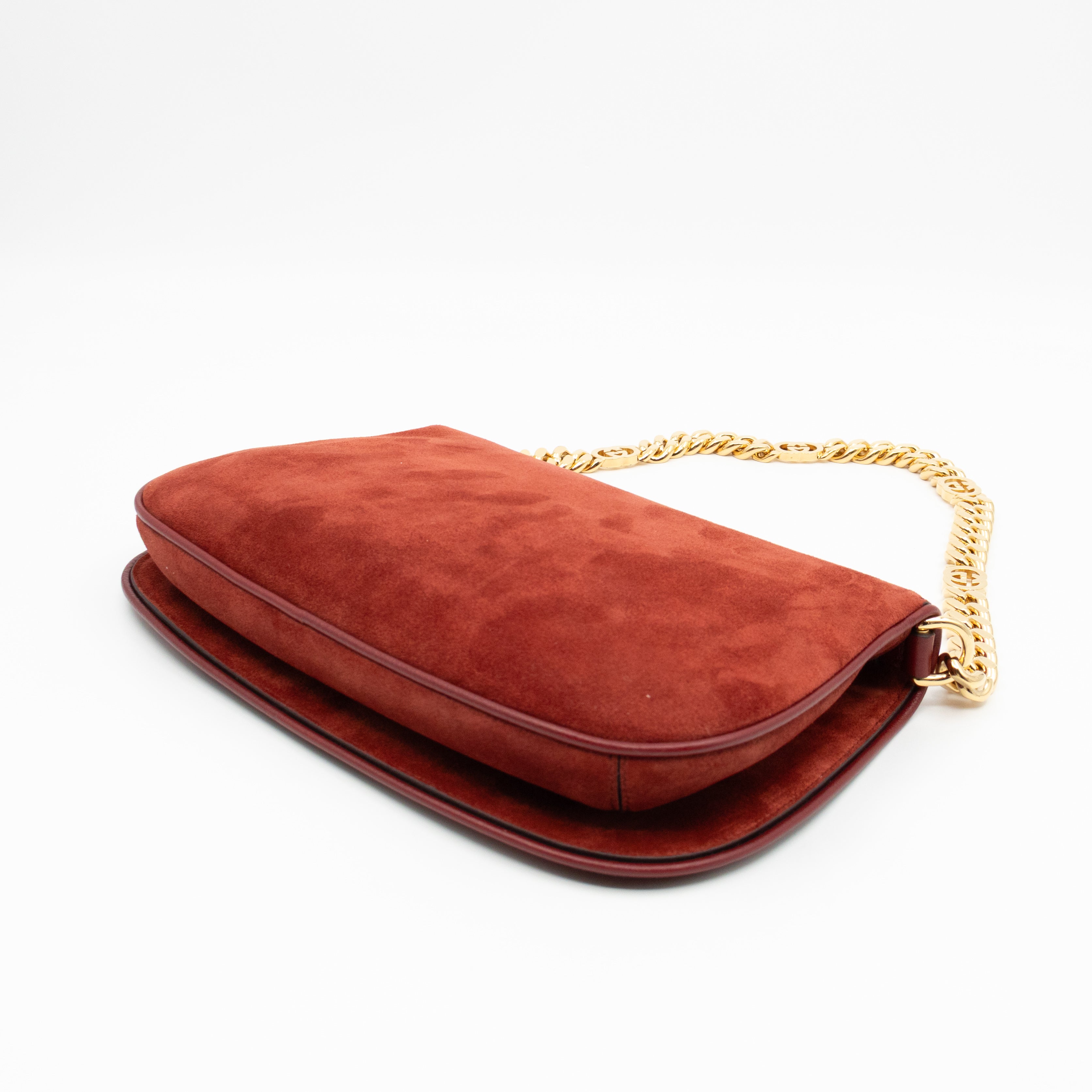 Blondie Small Shoulder Bag Red Suede