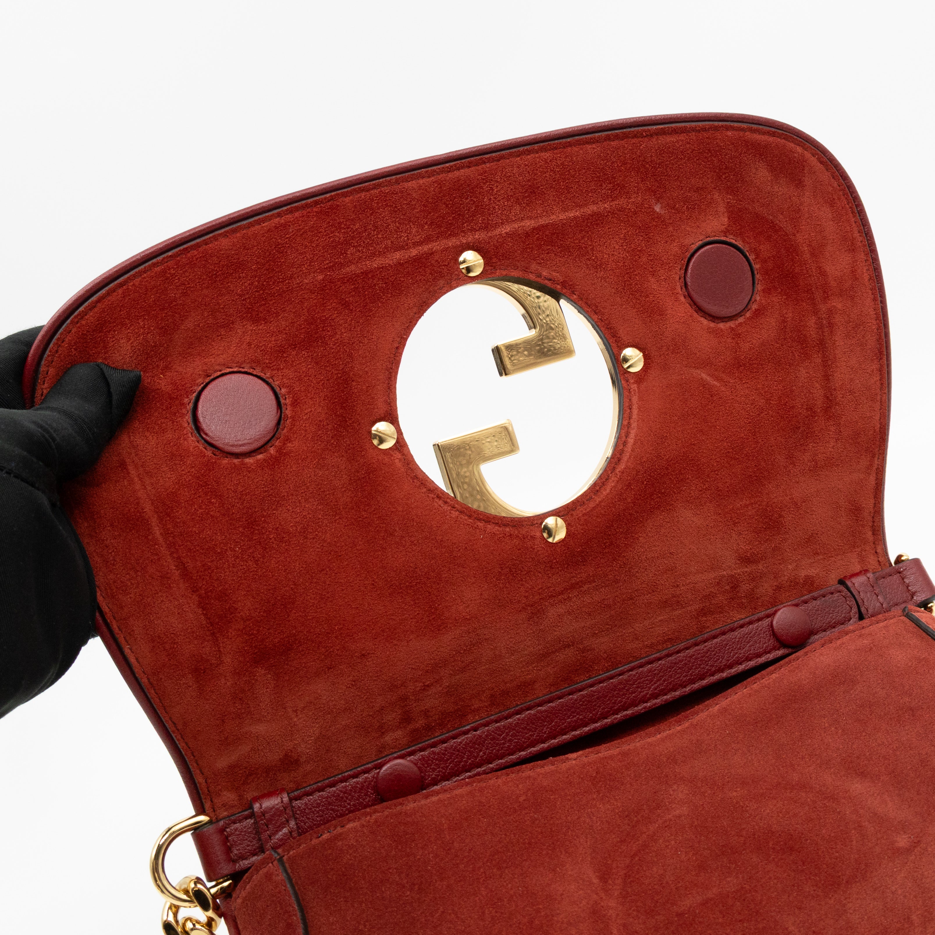 Blondie Small Shoulder Bag Red Suede