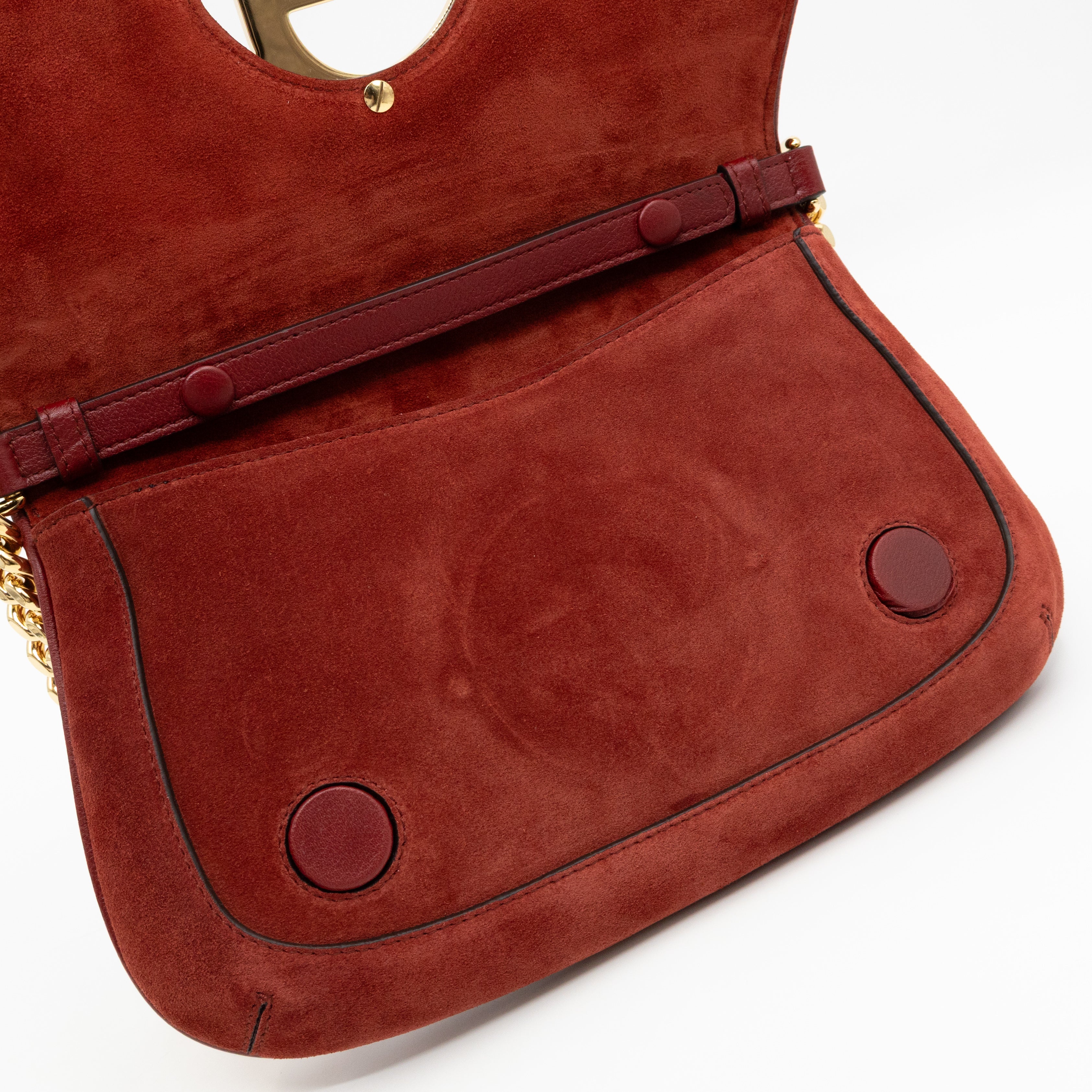 Blondie Small Shoulder Bag Red Suede