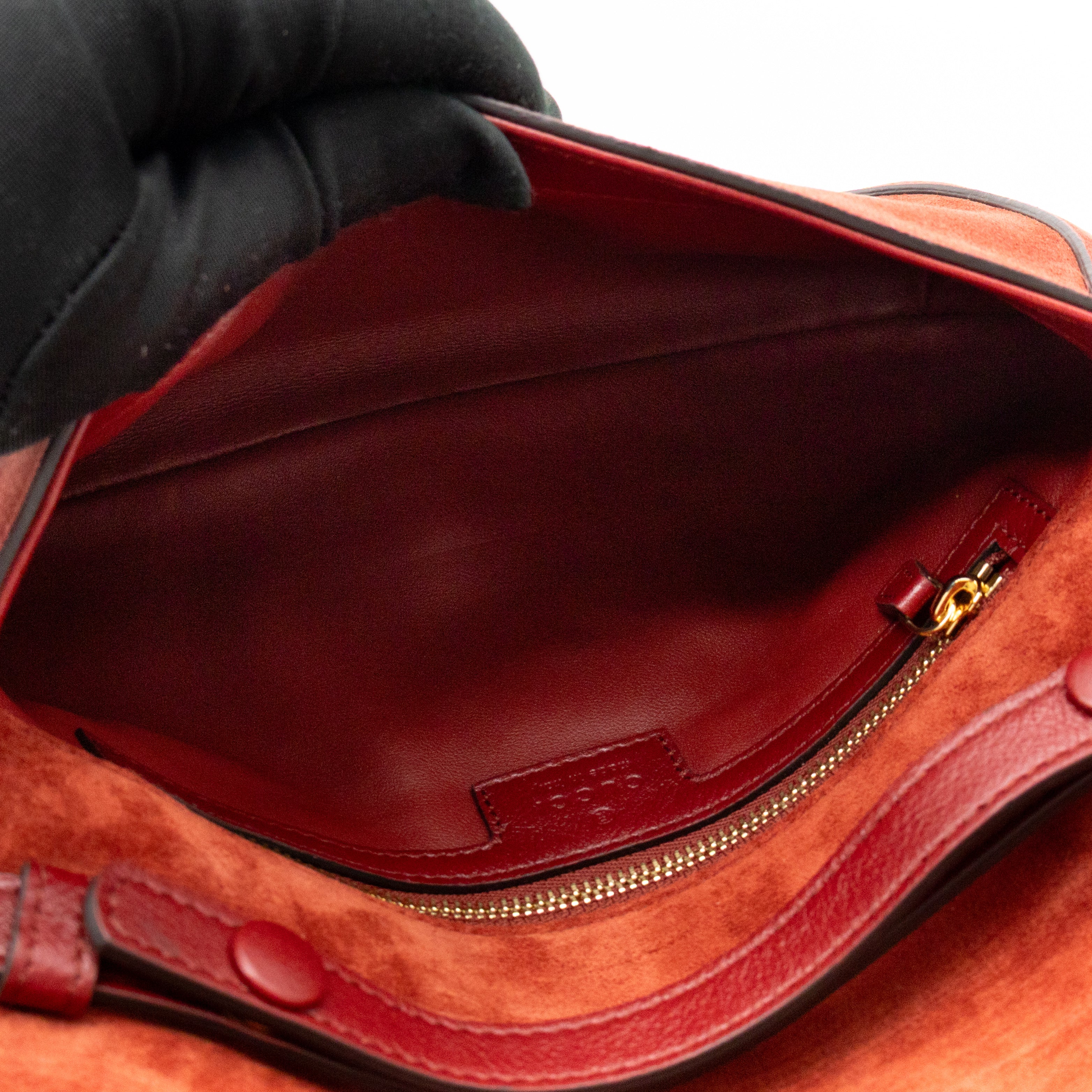 Blondie Small Shoulder Bag Red Suede