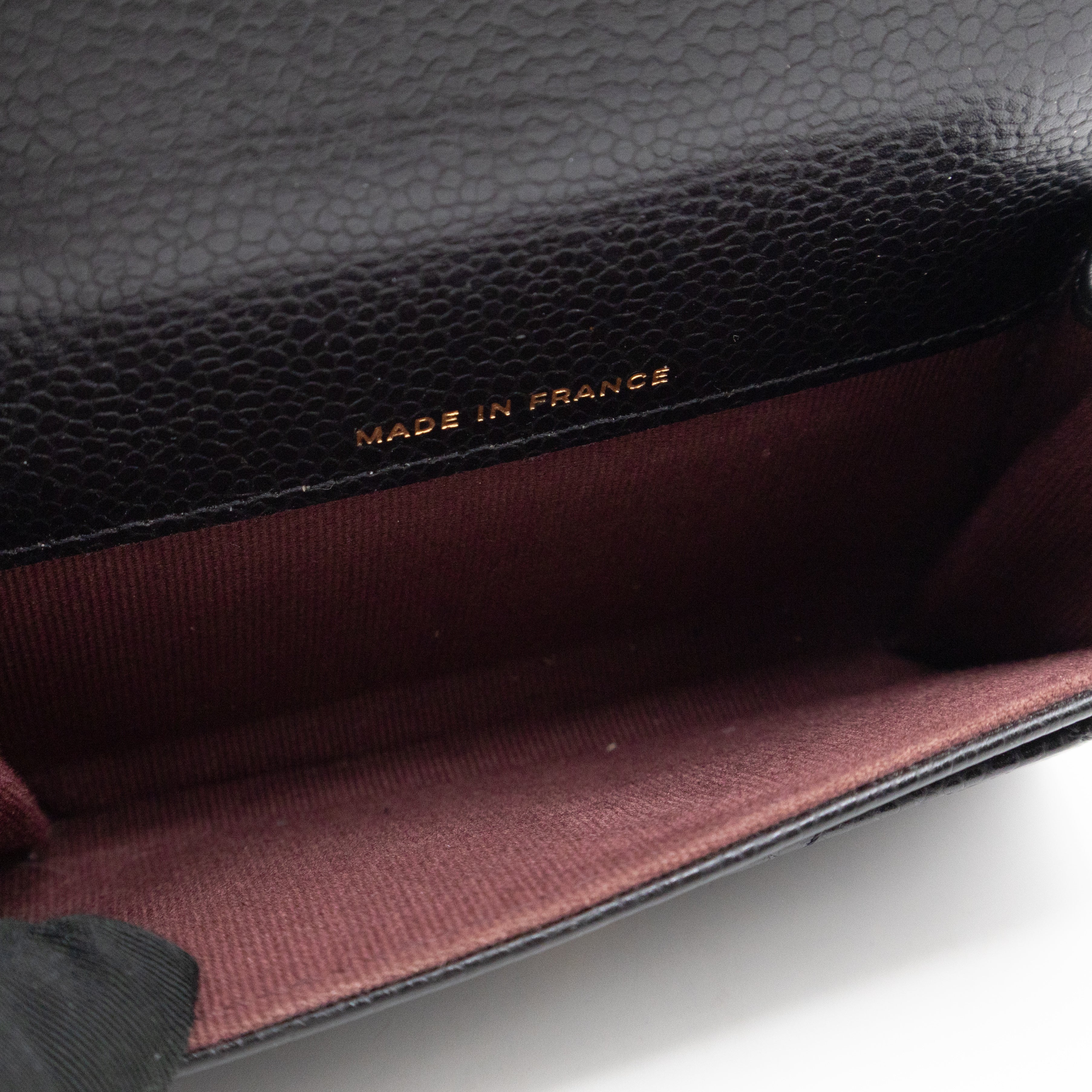 Classic Flap Card Wallet Black Caviar Leather