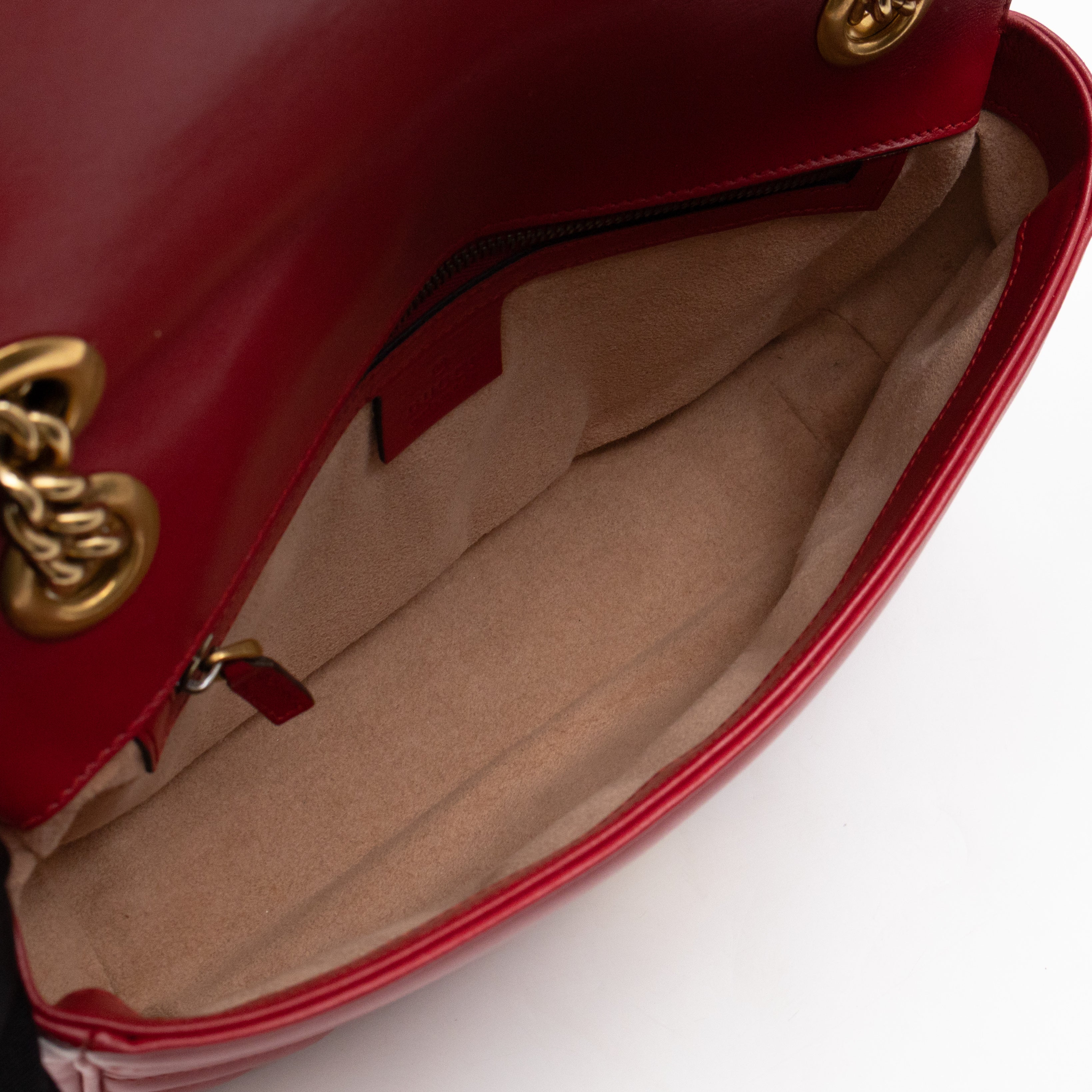 GG Marmont Medium Flap Bag Red Matelasse Leather