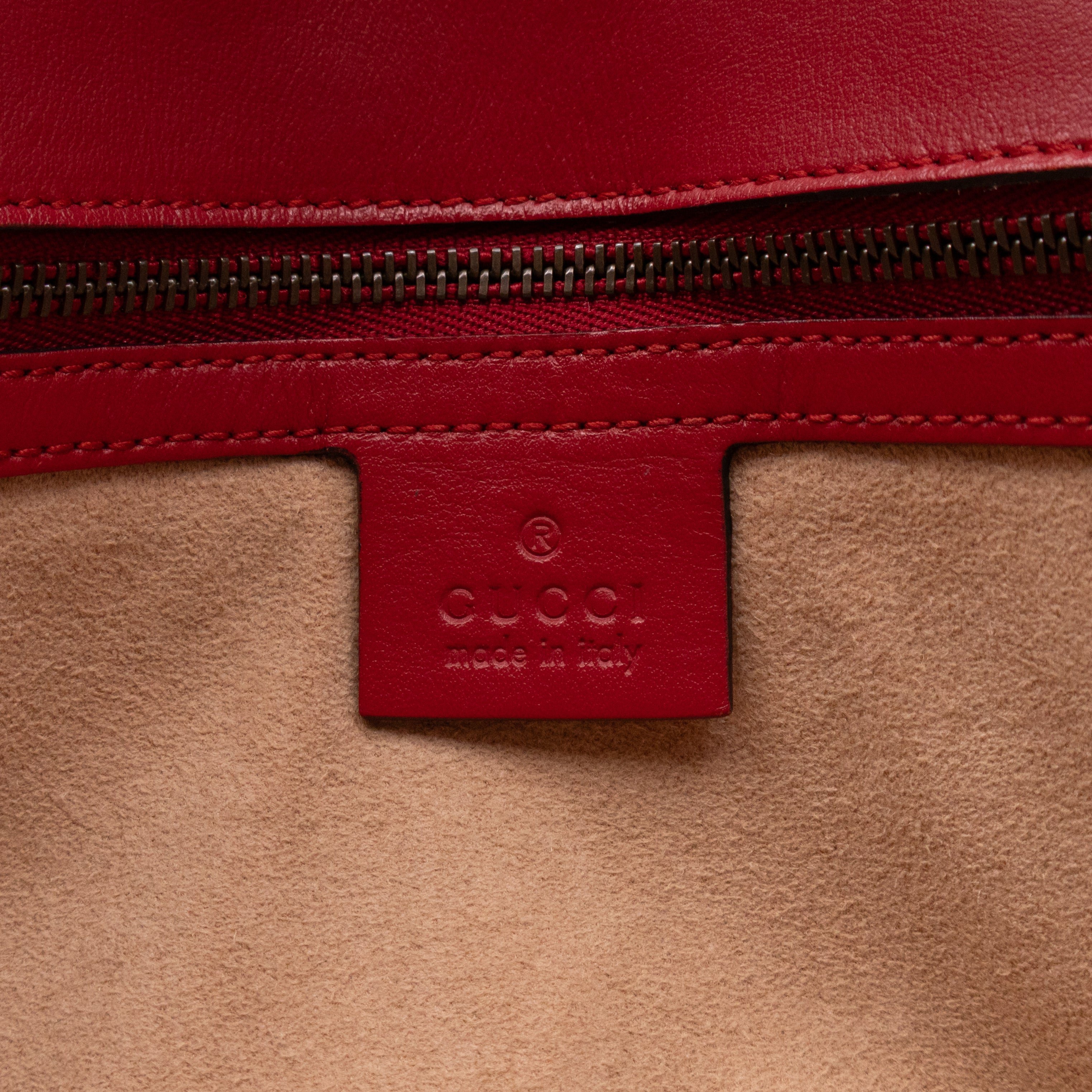 GG Marmont Medium Flap Bag Red Matelasse Leather