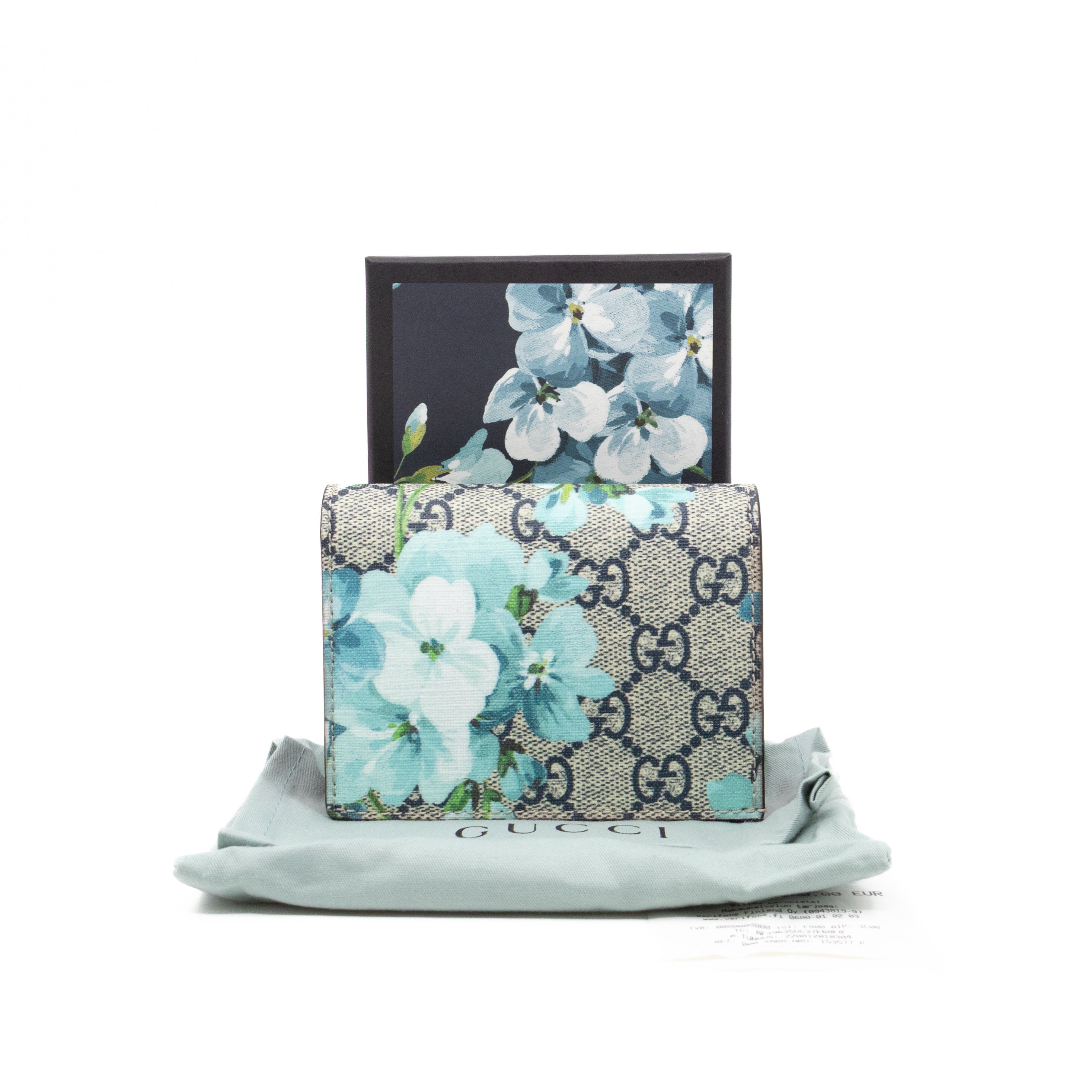 Blooms Card Case Wallet GG Supreme Blue