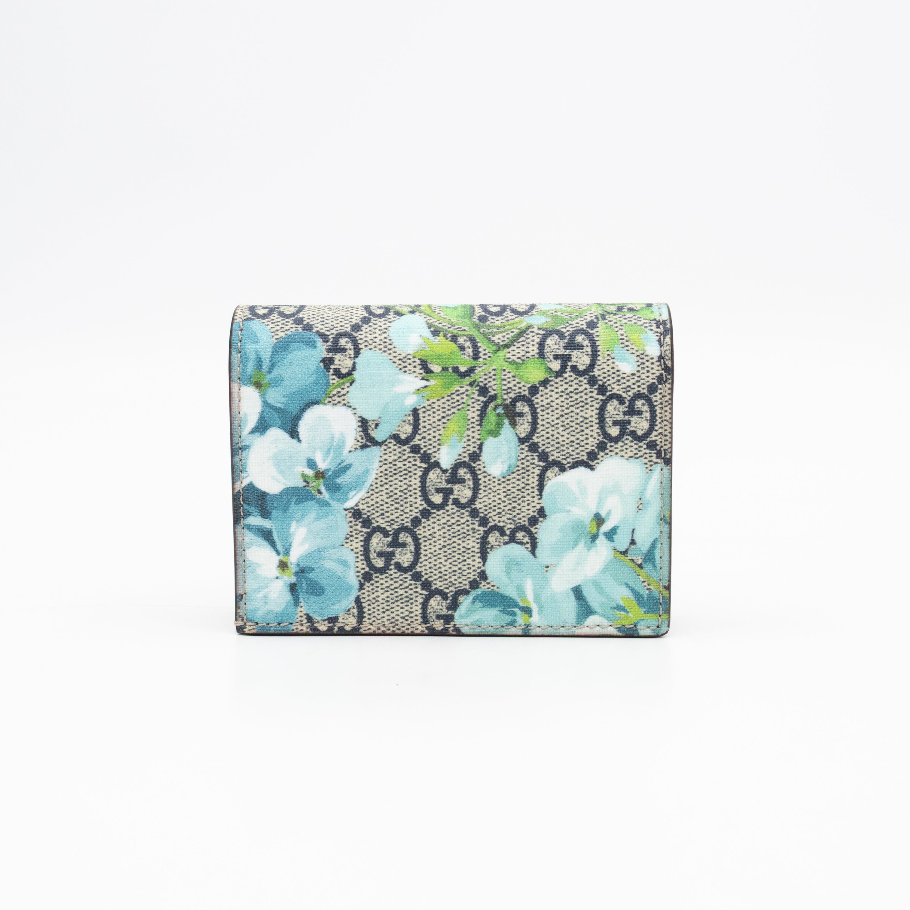 Blooms Card Case Wallet GG Supreme Blue