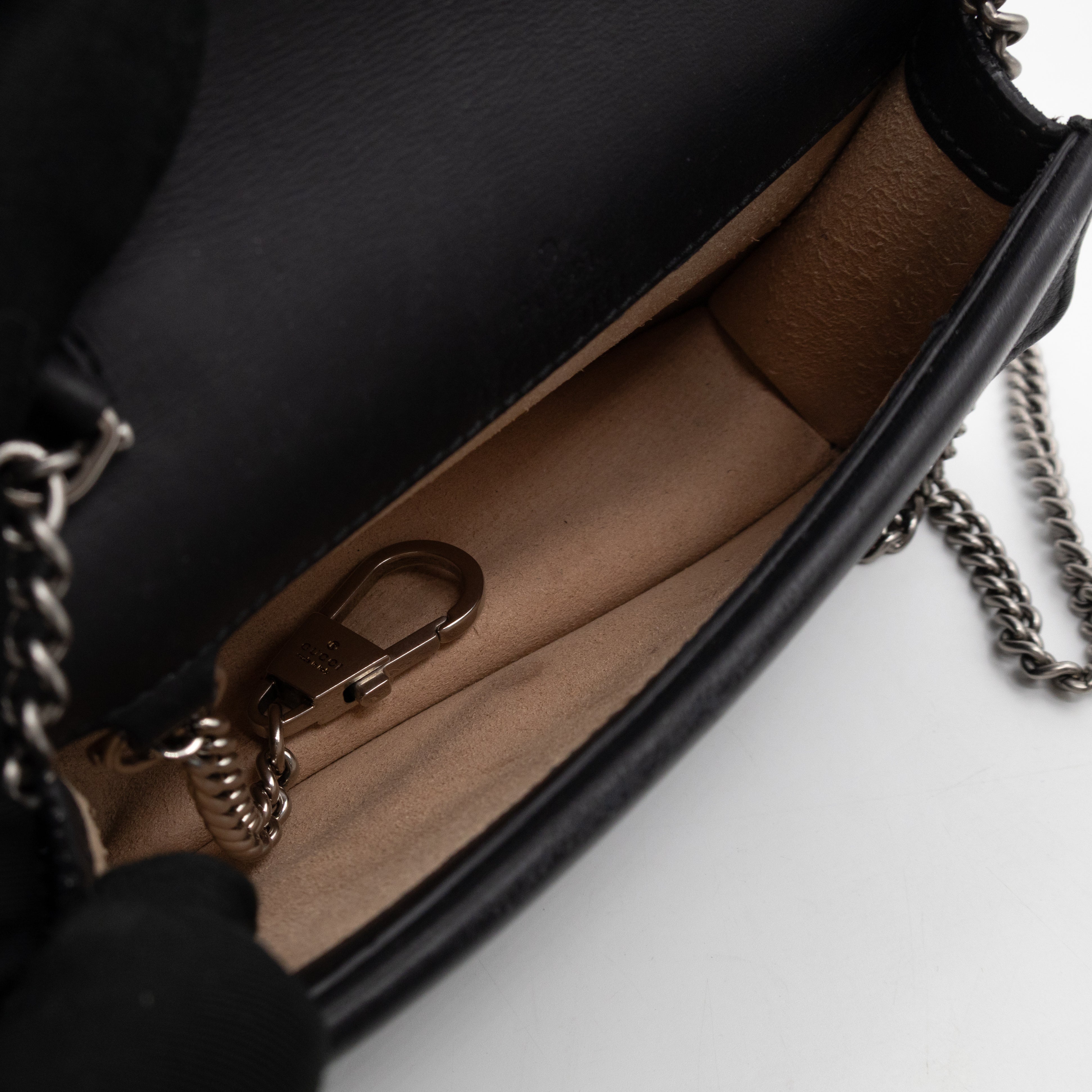 Dionysus Super Mini Black Suede Leather