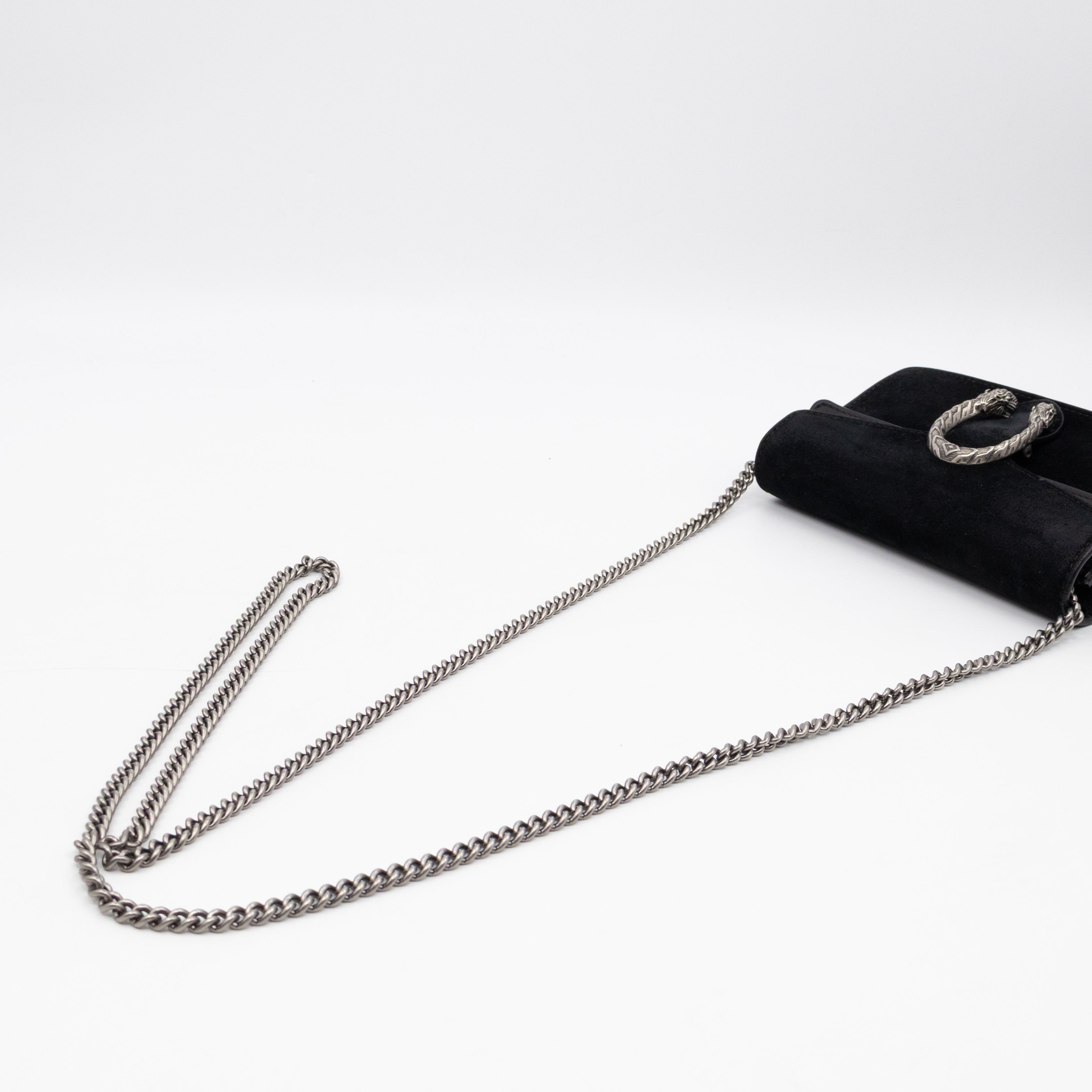 Dionysus Super Mini Black Suede Leather