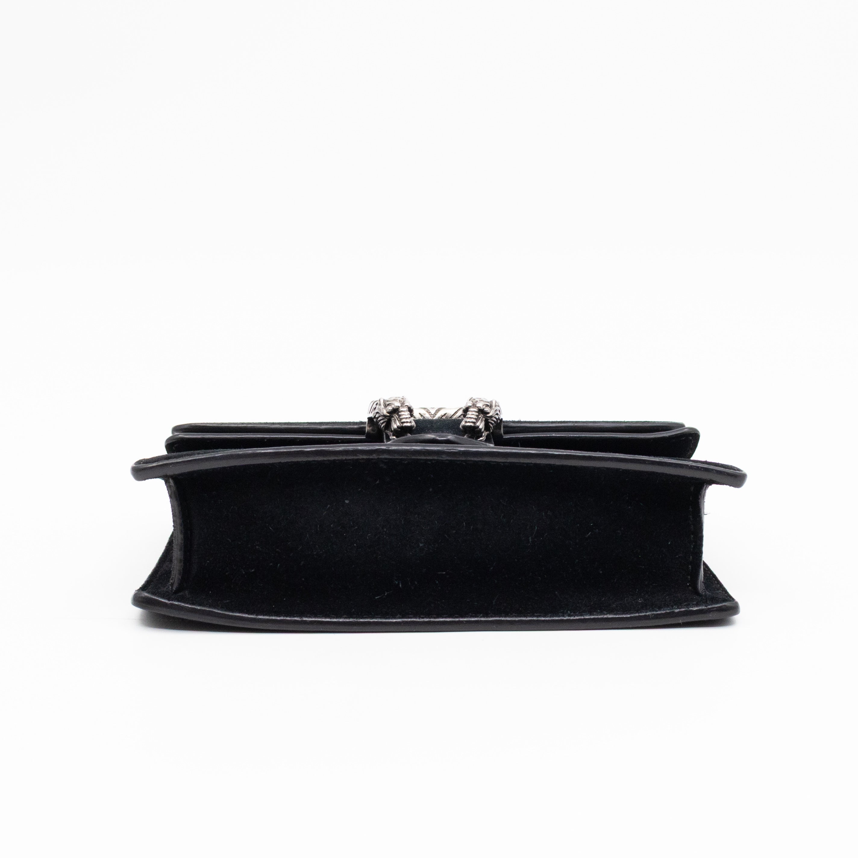 Dionysus Super Mini Black Suede Leather
