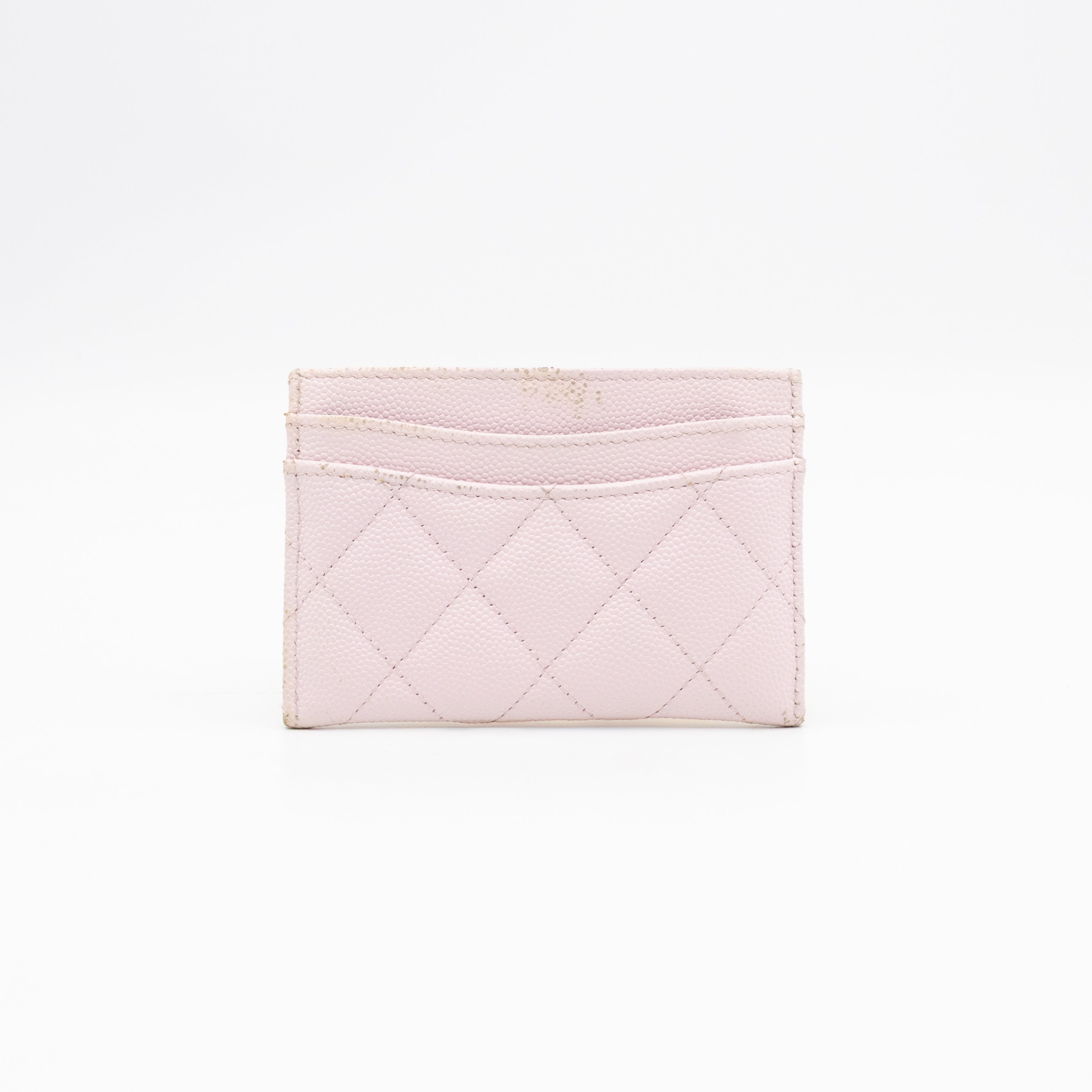 Classic Card Holder Light Pink Caviar Gold