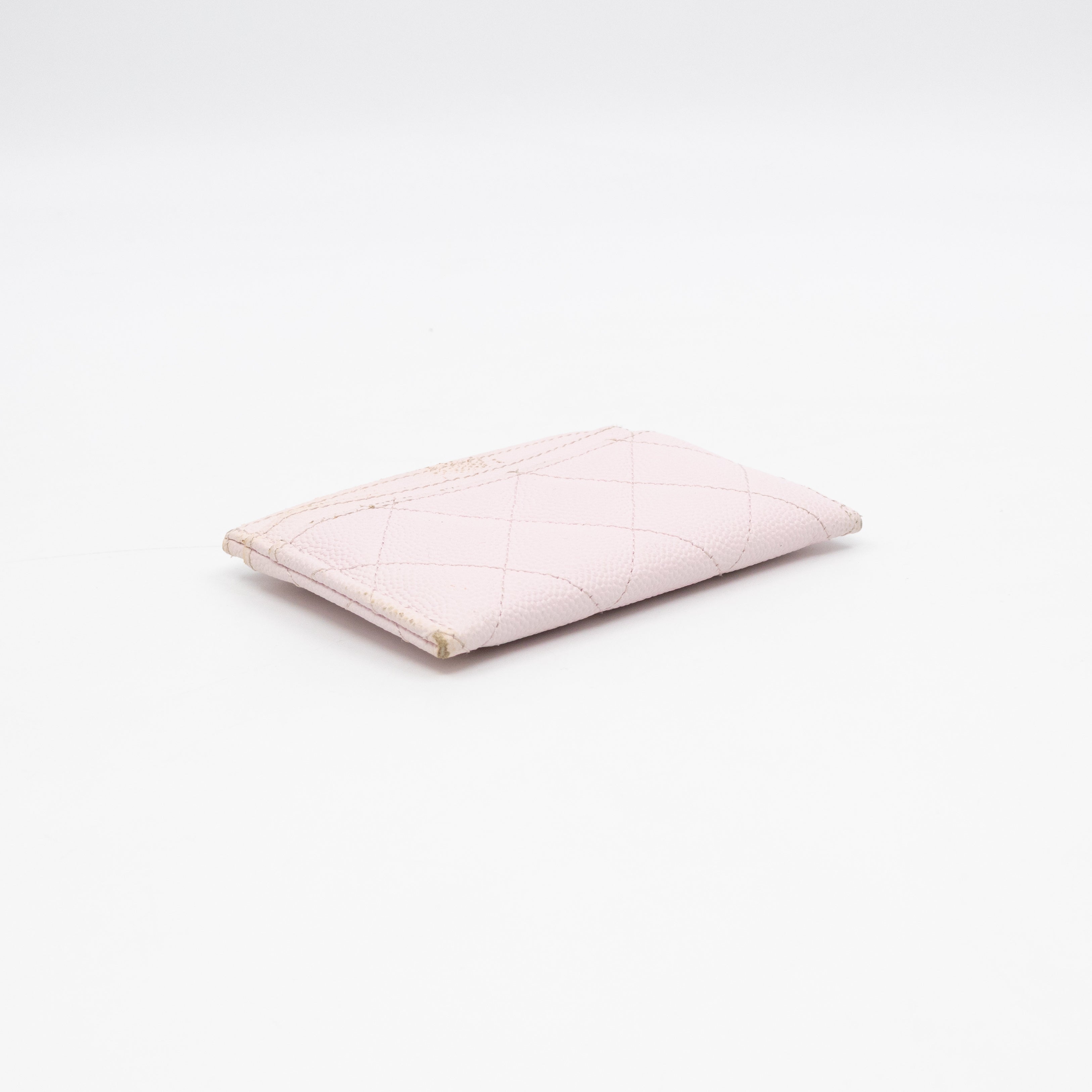 Classic Card Holder Light Pink Caviar Gold