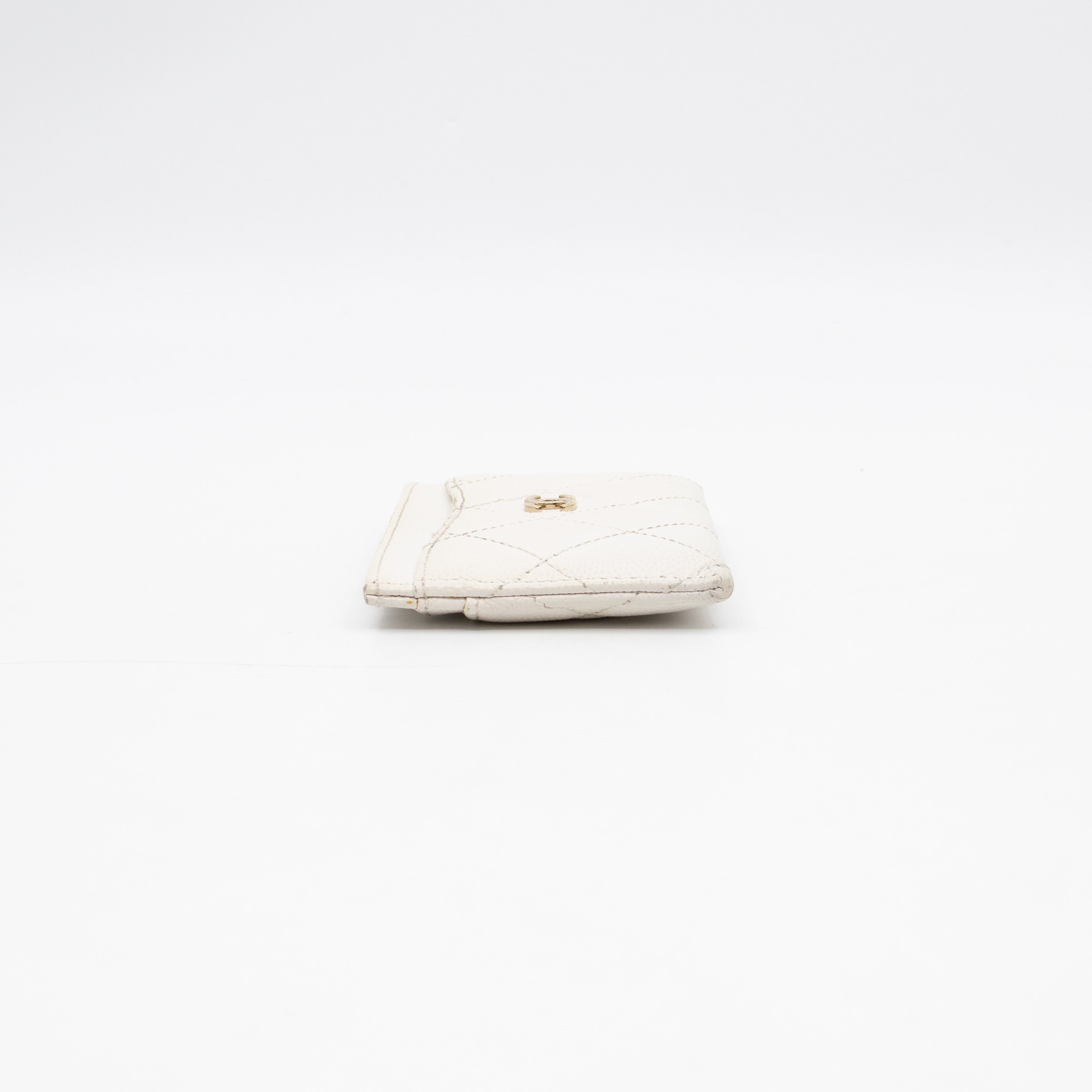 Classic Card Holder White Caviar Gold