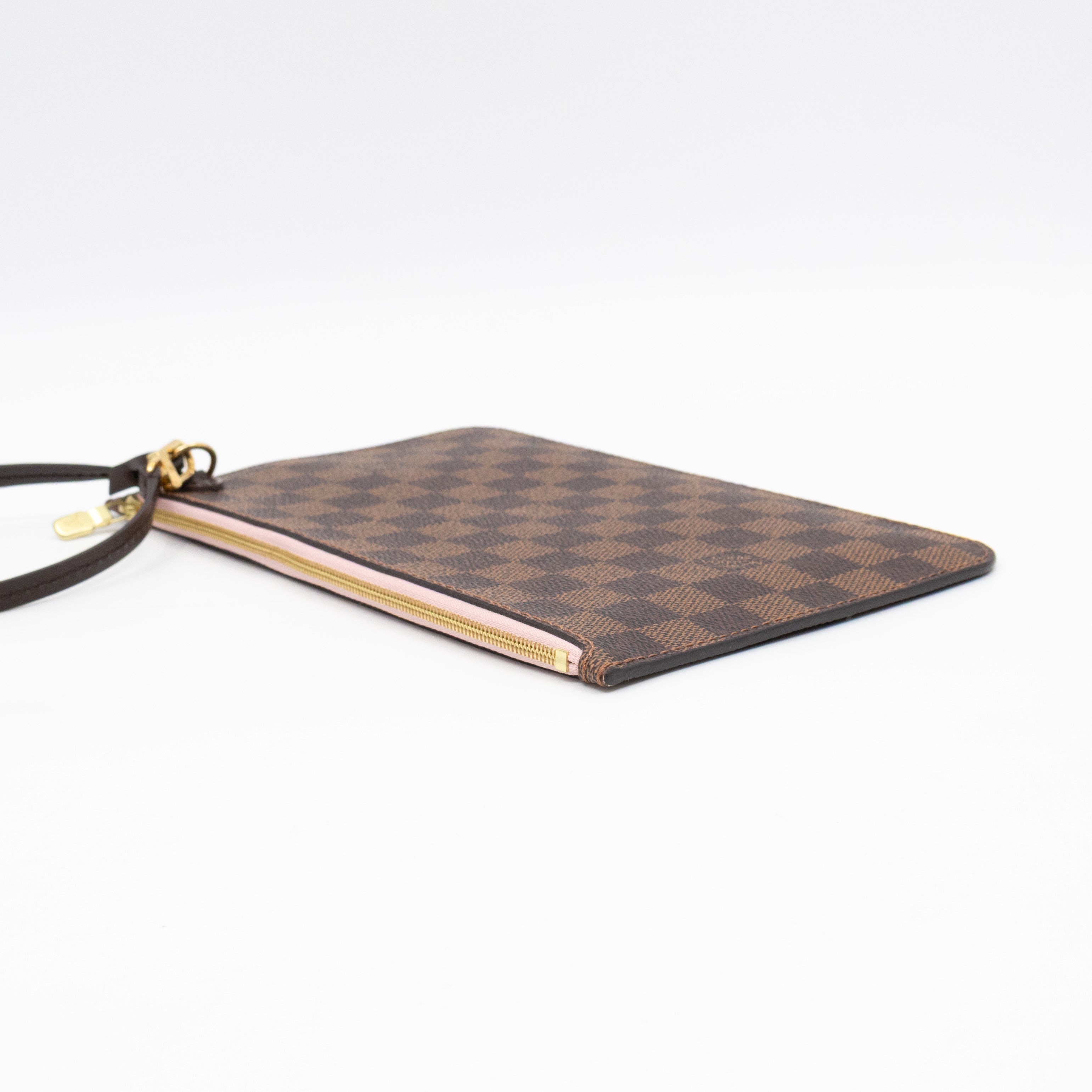 Neverfull Pochette Damier Ebene Rose Ballerine