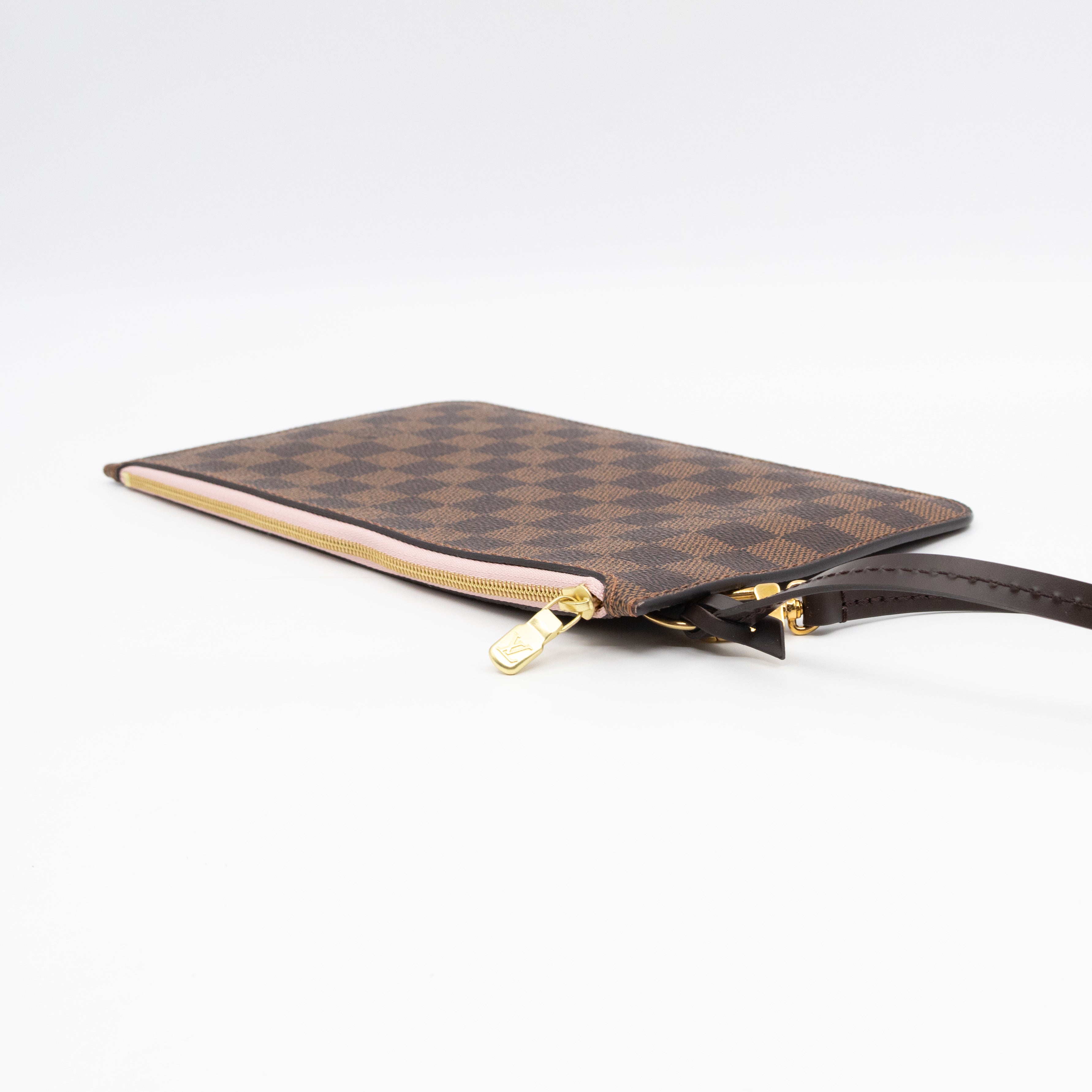 Neverfull Pochette Damier Ebene Rose Ballerine