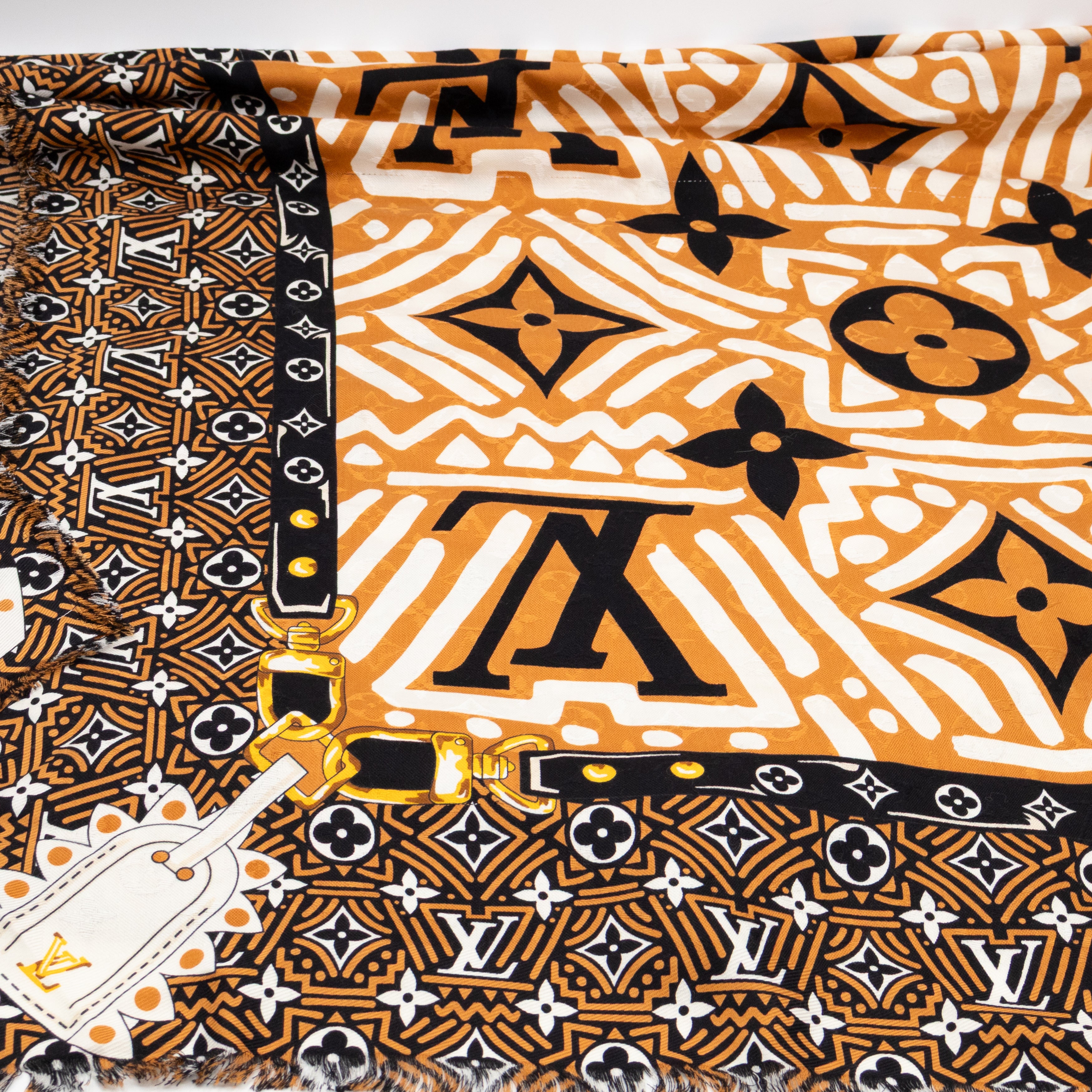 Crafty Monogram Shawl Caramel