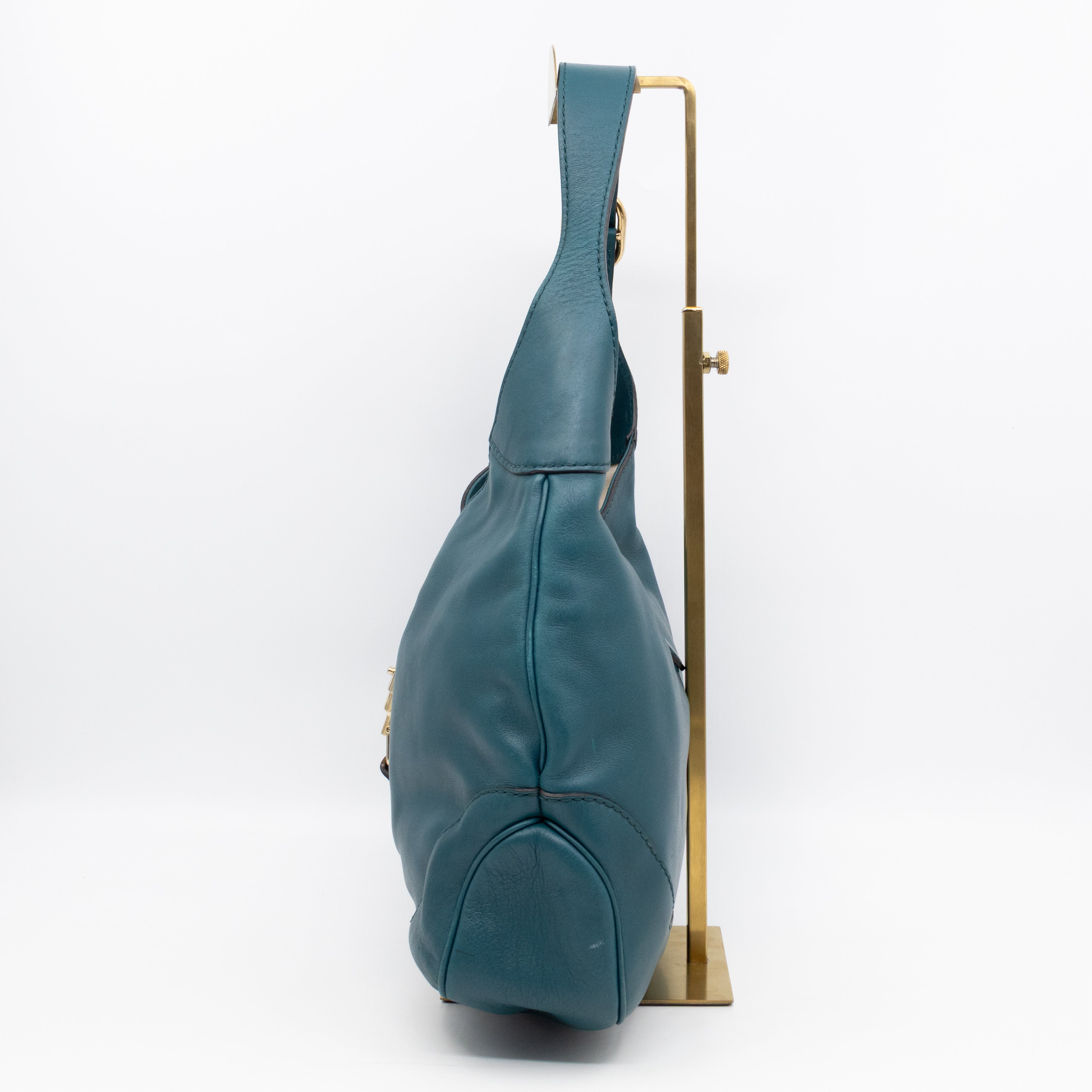 Jackie Medium Hobo Bag Turquoise Leather