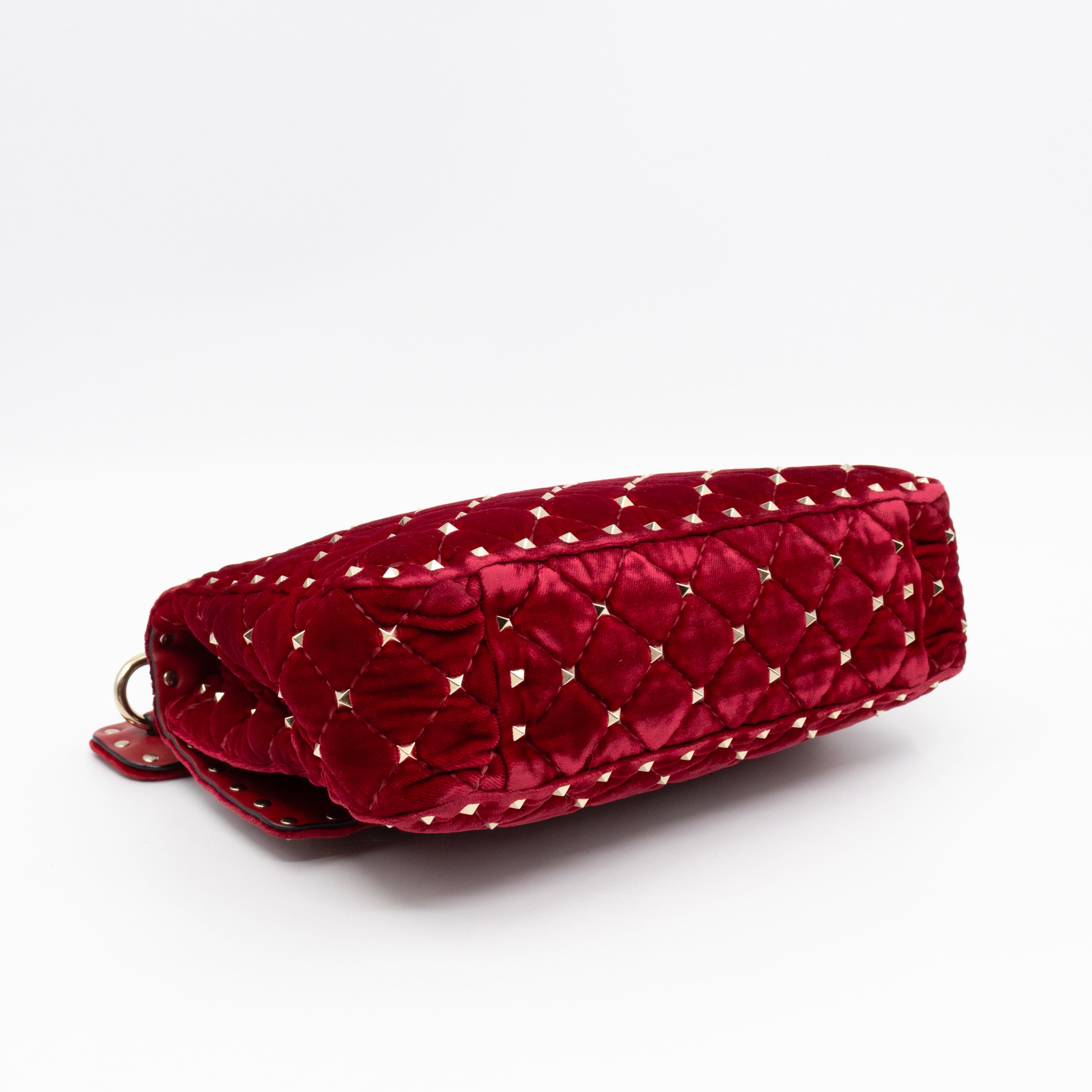 Rockstud Spike Medium Shoulder Bag Red Velvet