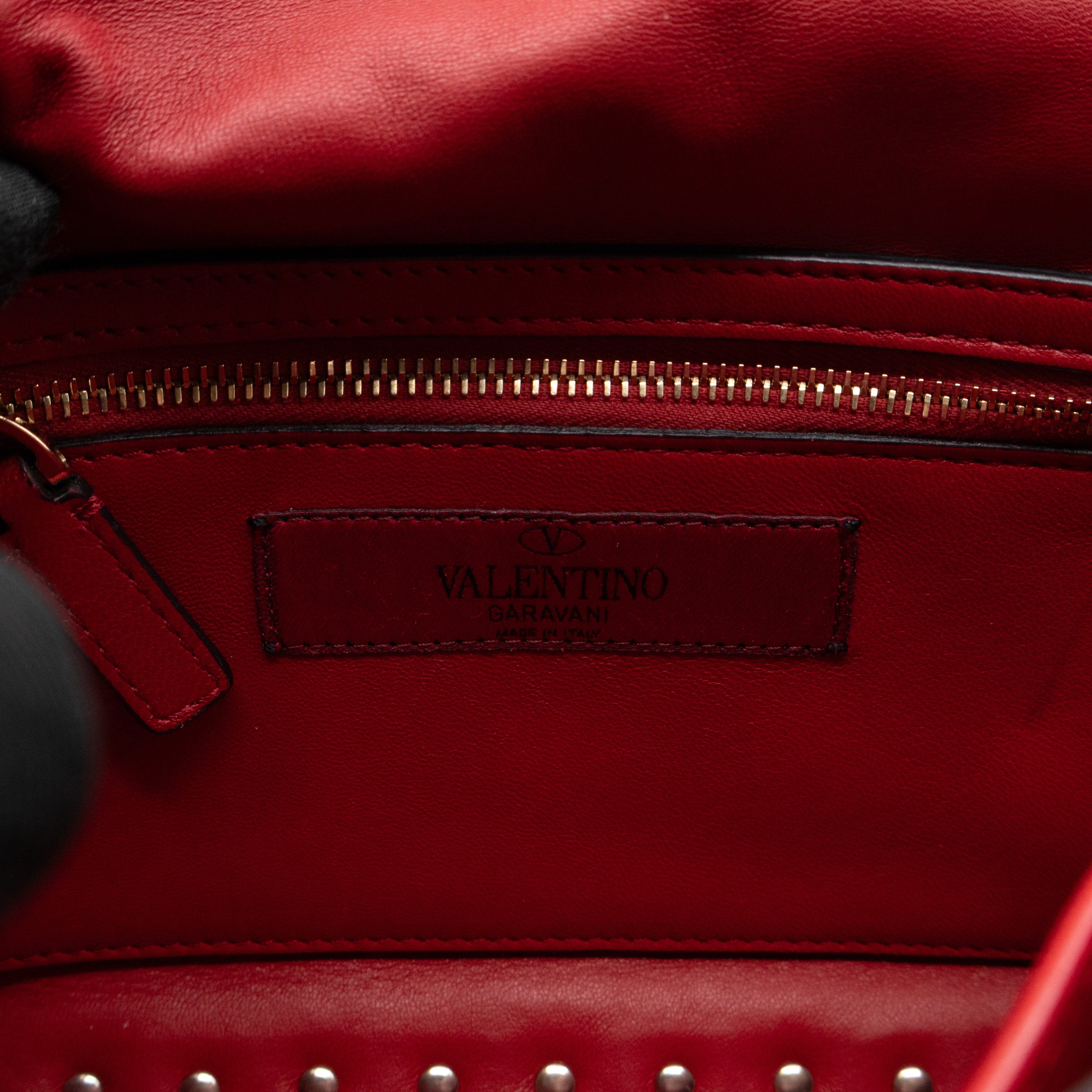Rockstud Spike Medium Shoulder Bag Red Velvet