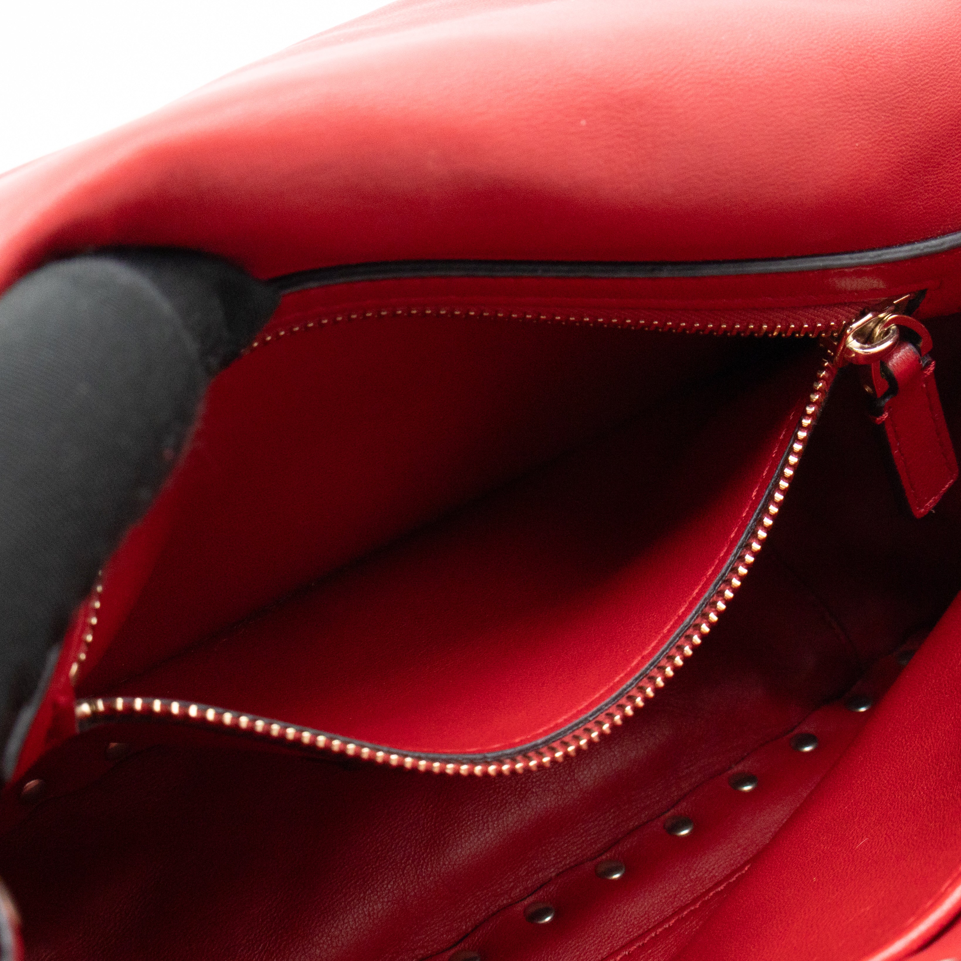 Rockstud Spike Medium Shoulder Bag Red Velvet