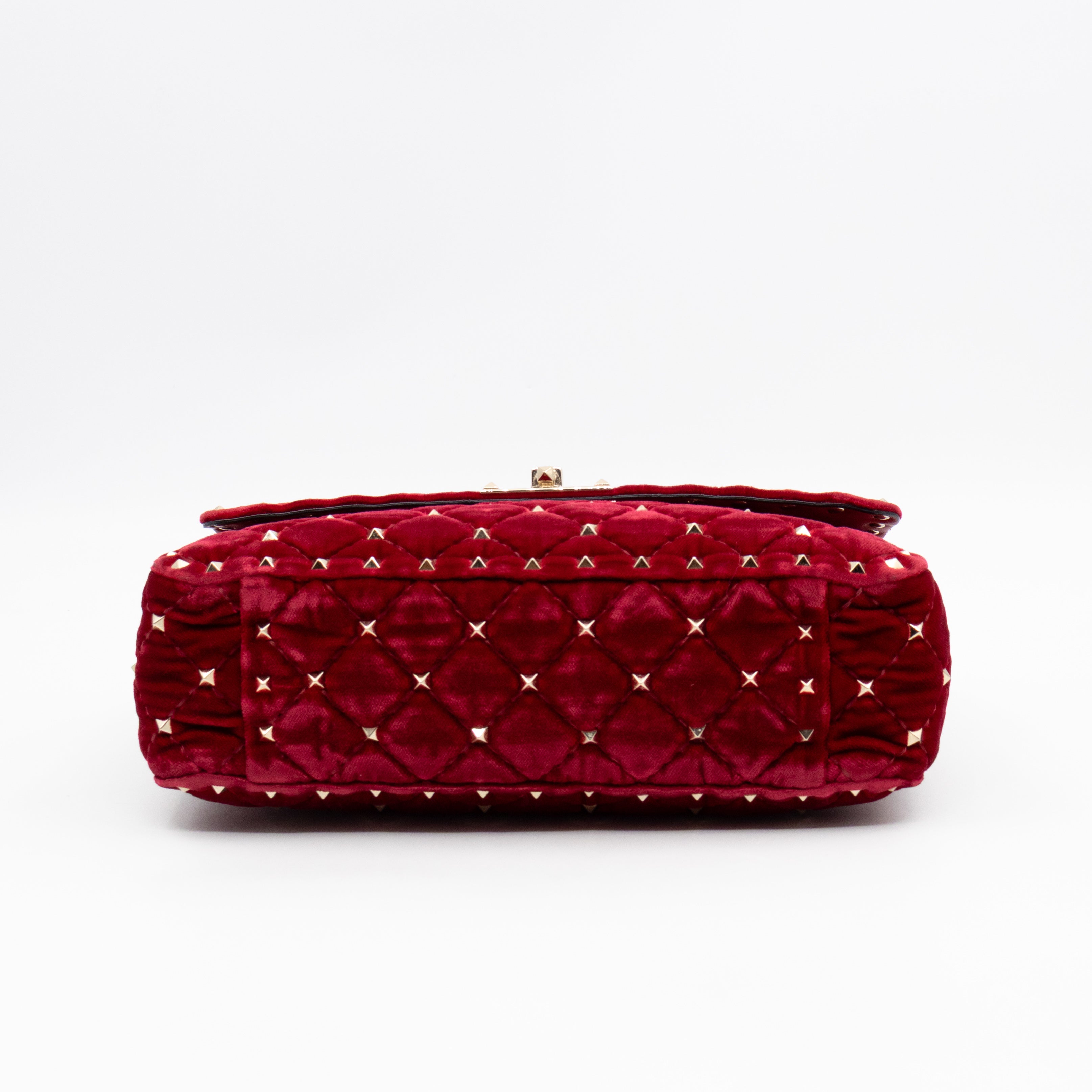 Rockstud Spike Medium Shoulder Bag Red Velvet