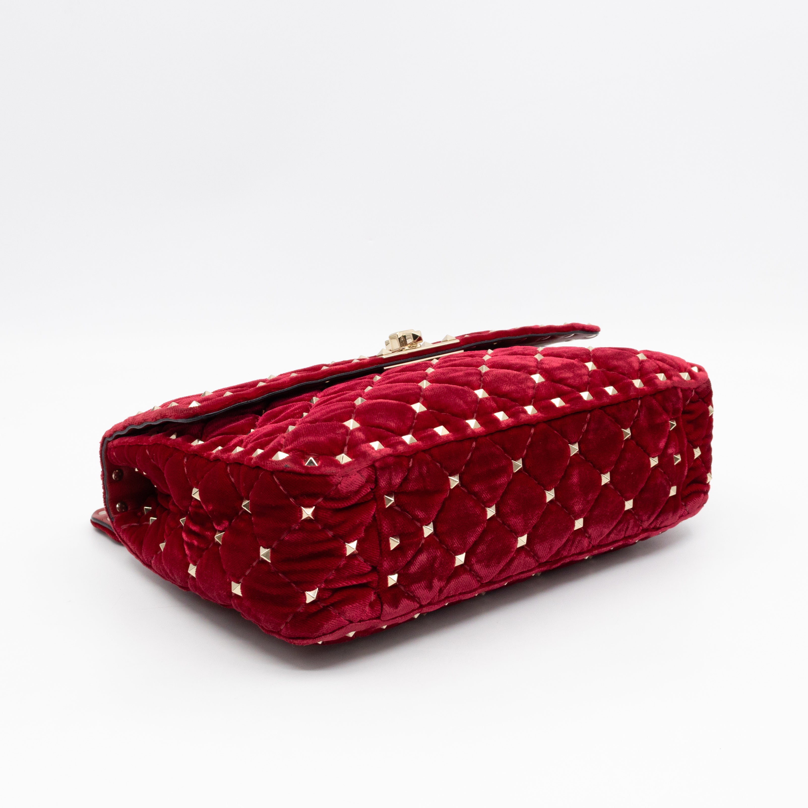 Rockstud Spike Medium Shoulder Bag Red Velvet