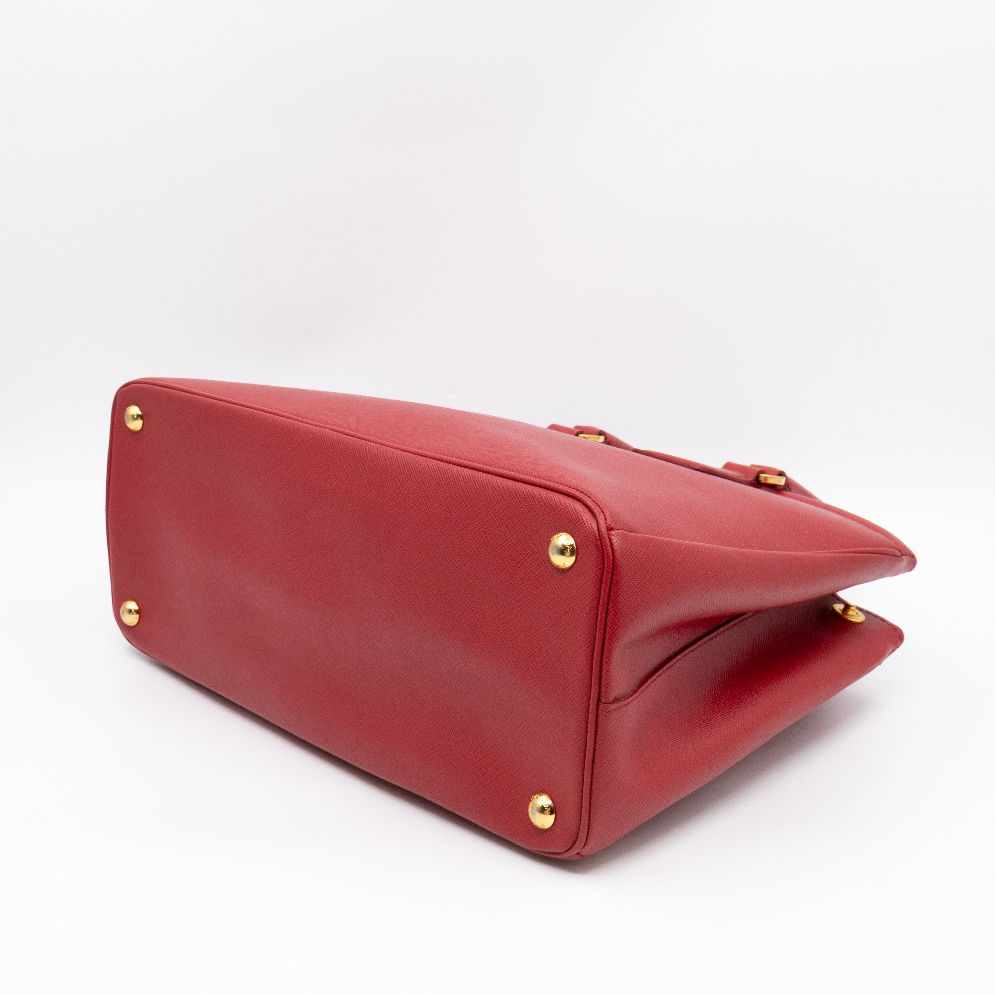 Parabole Shopping Tote Red Saffiano Leather