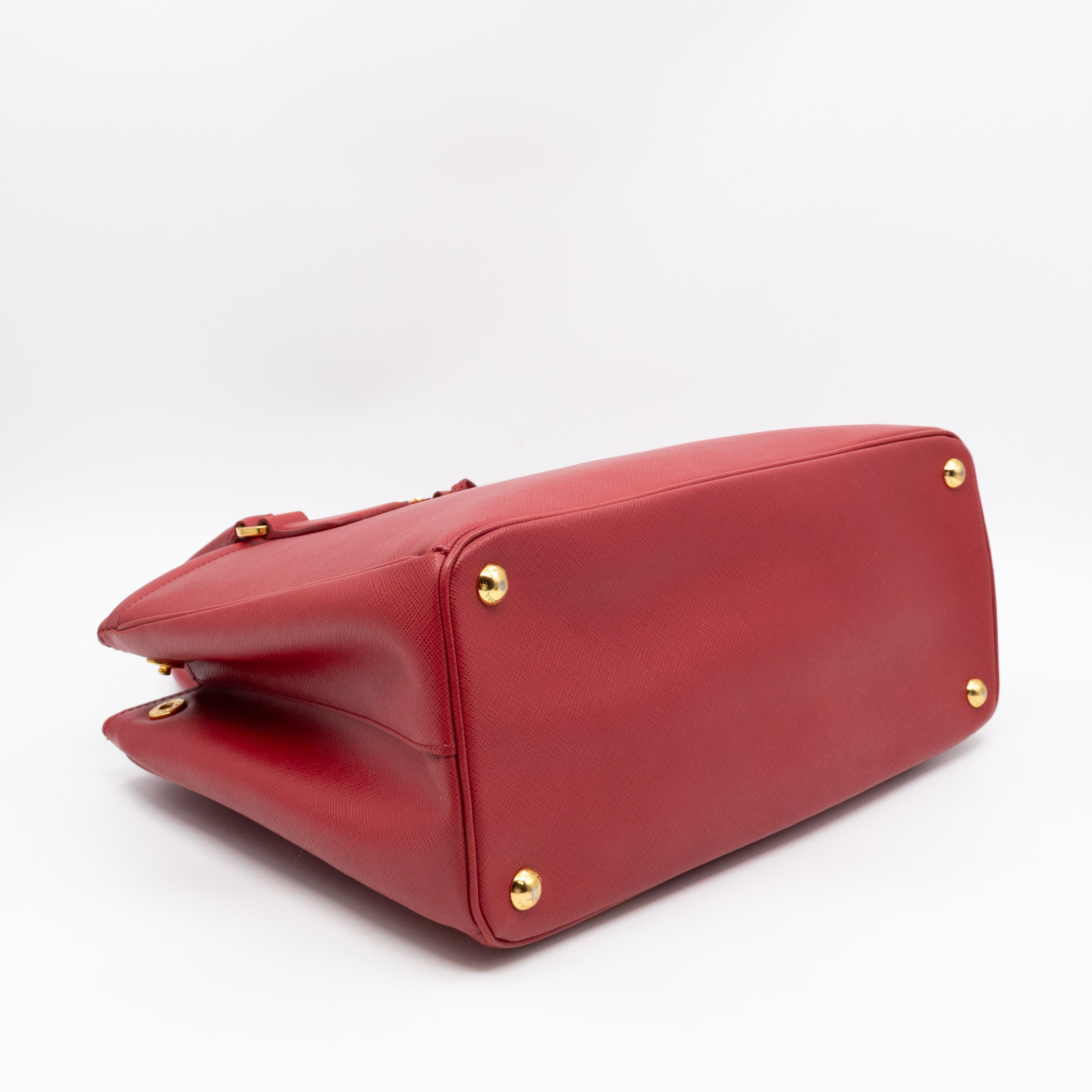 Parabole Shopping Tote Red Saffiano Leather