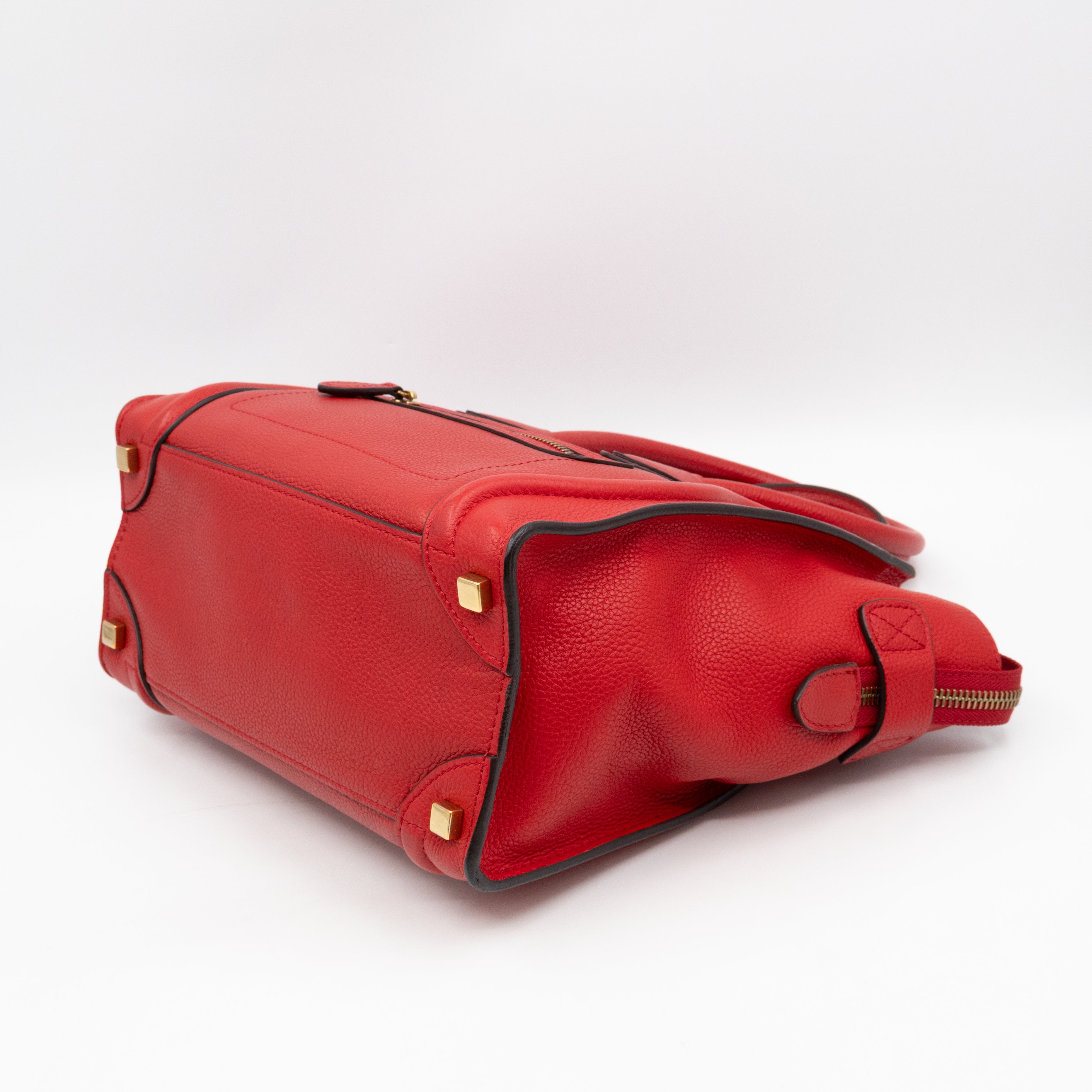 Micro Luggage Red Leather