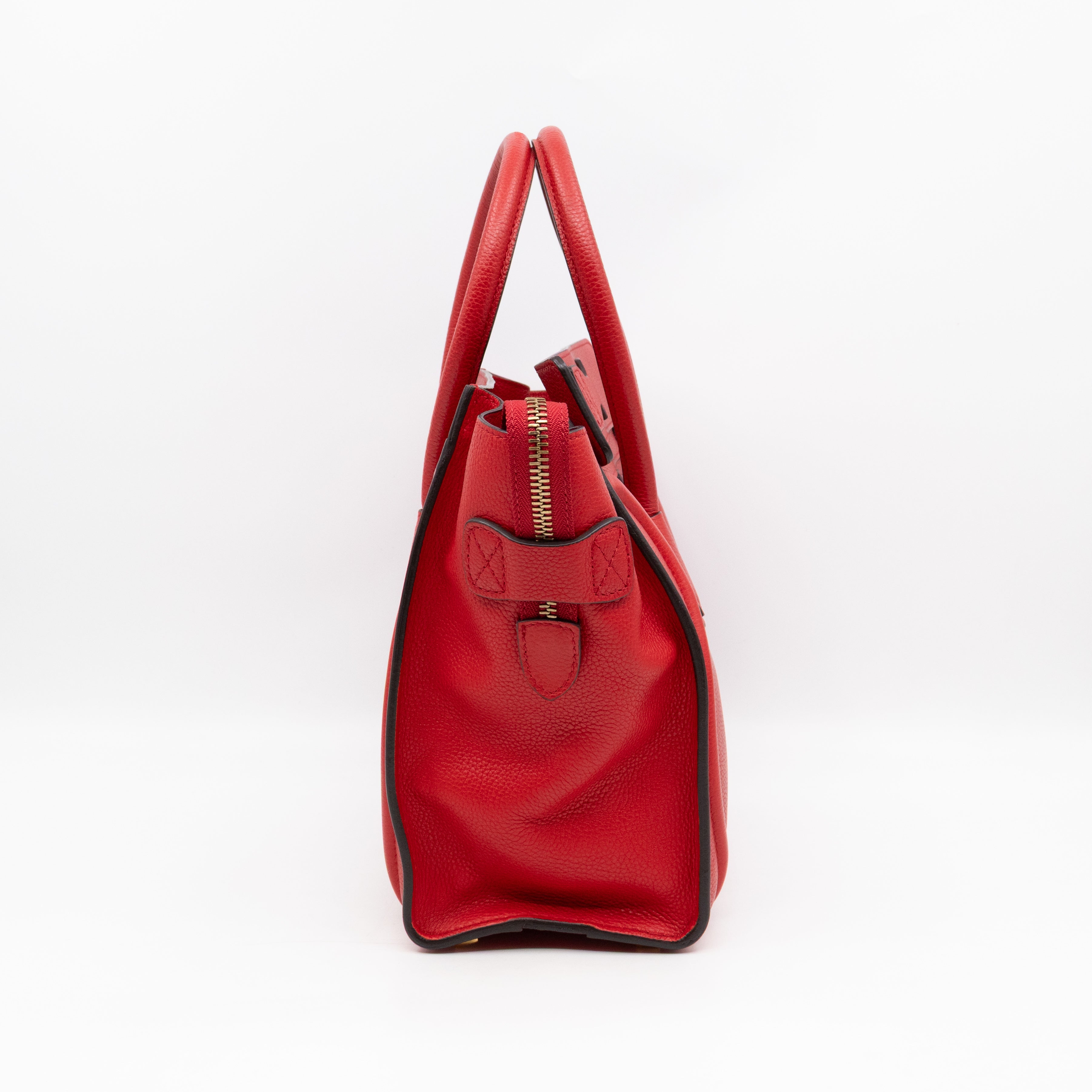 Micro Luggage Red Leather