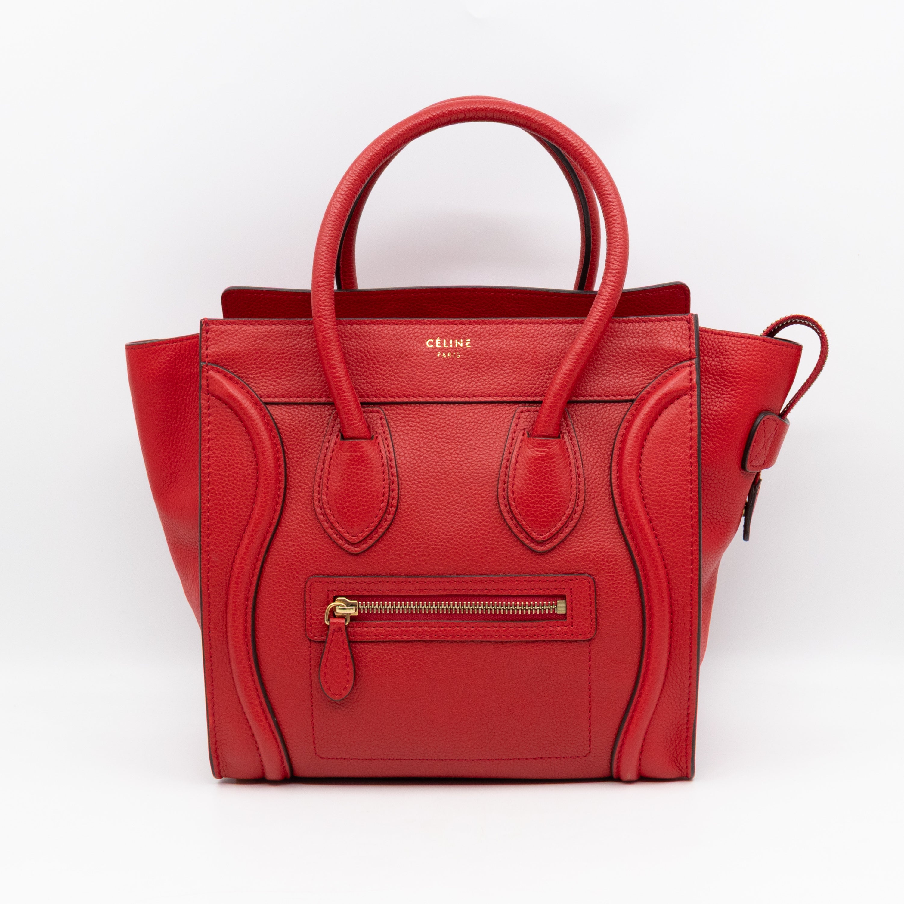 Micro Luggage Red Leather