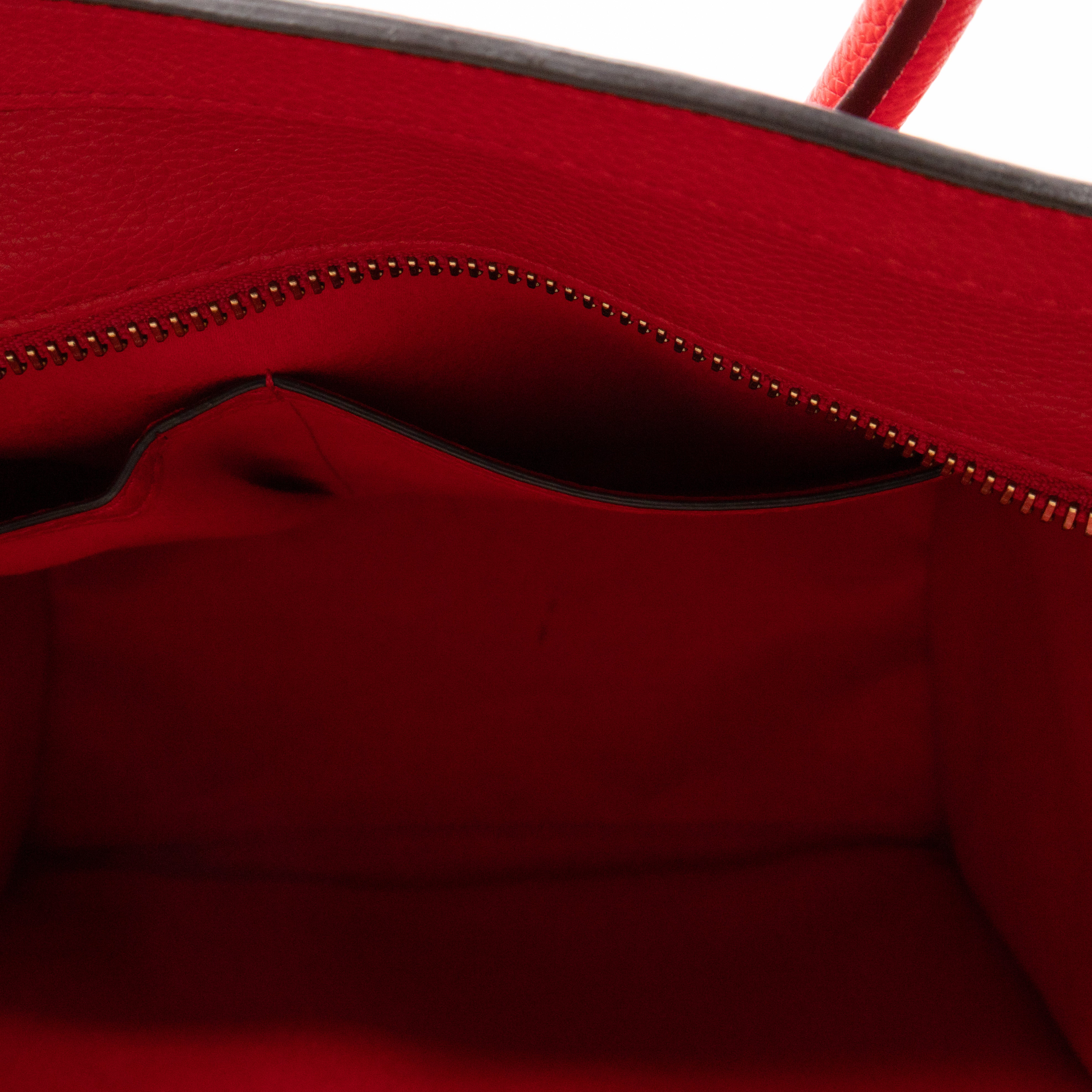 Micro Luggage Red Leather