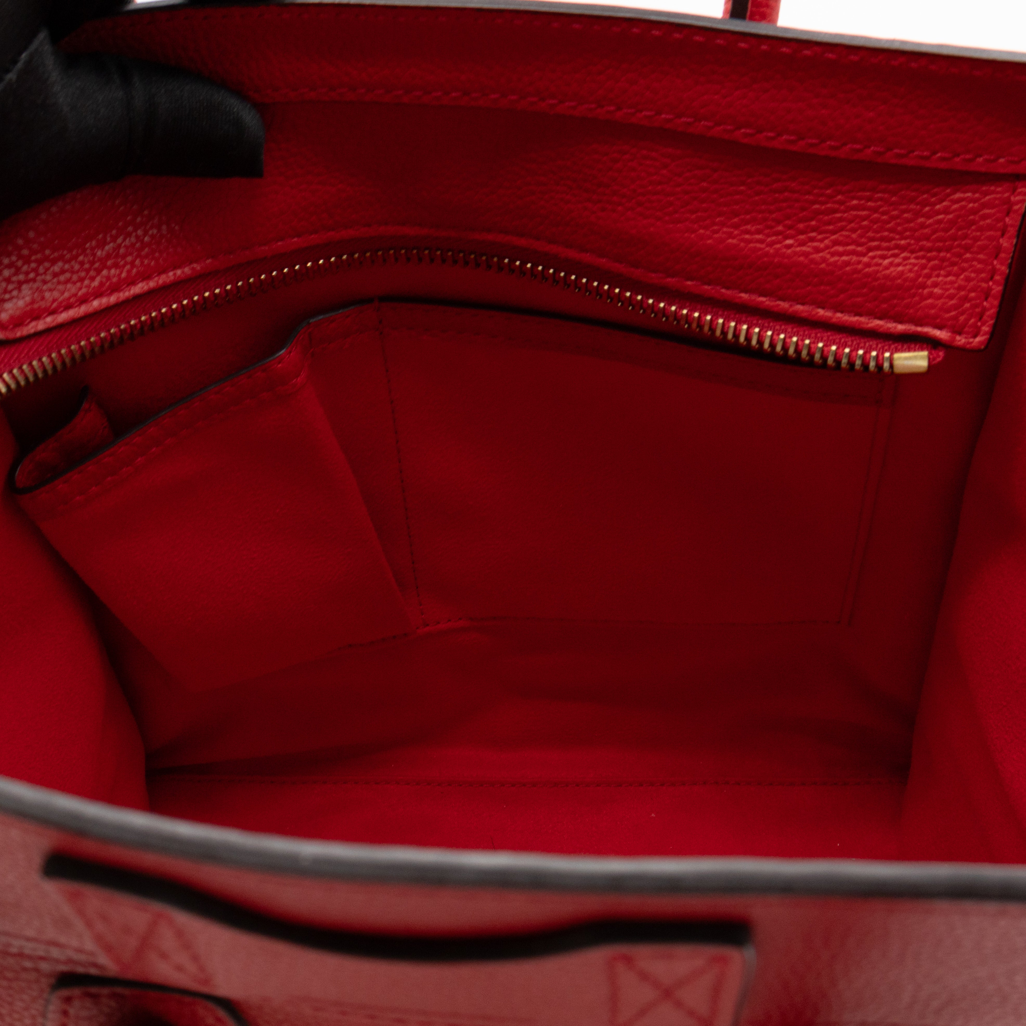 Micro Luggage Red Leather