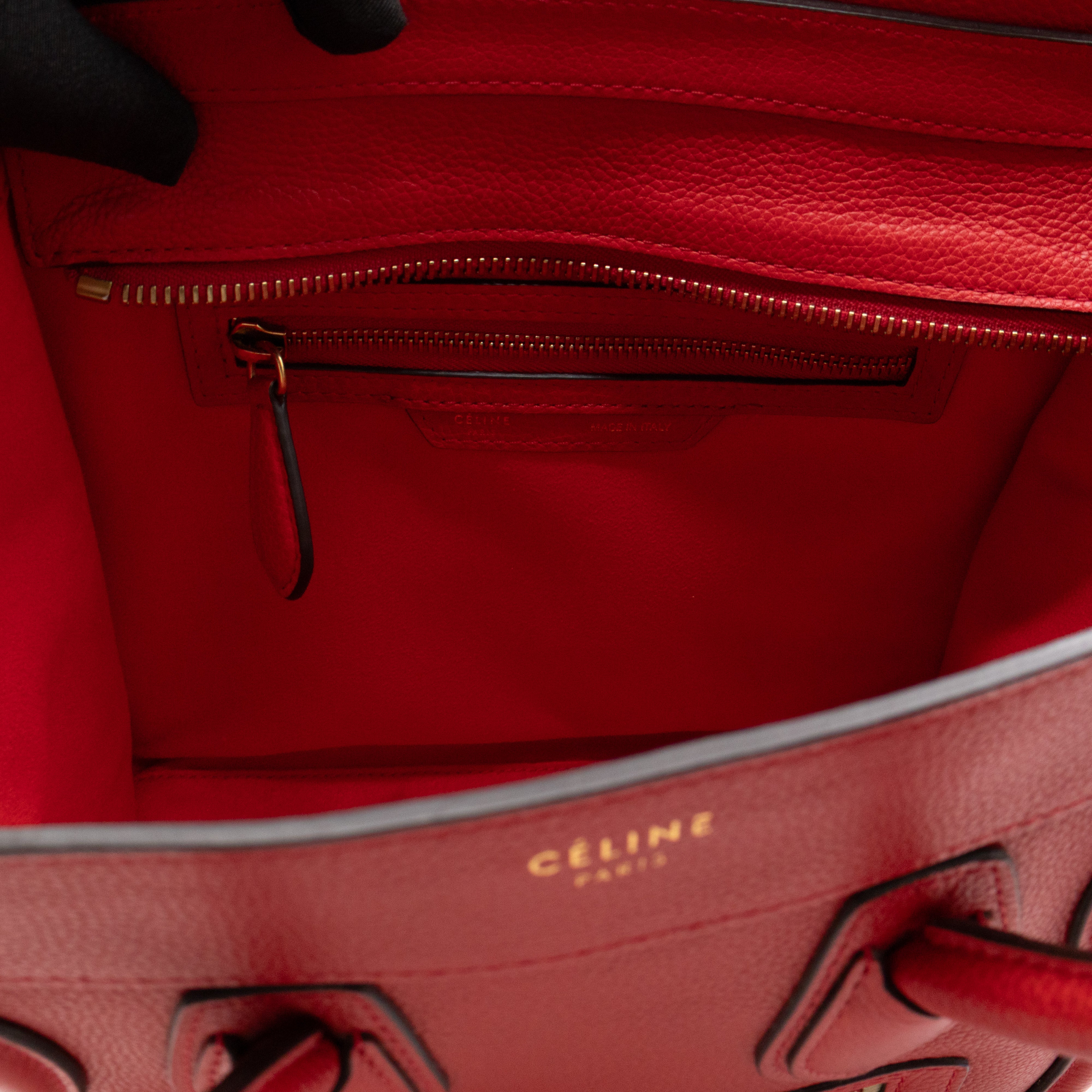 Micro Luggage Red Leather