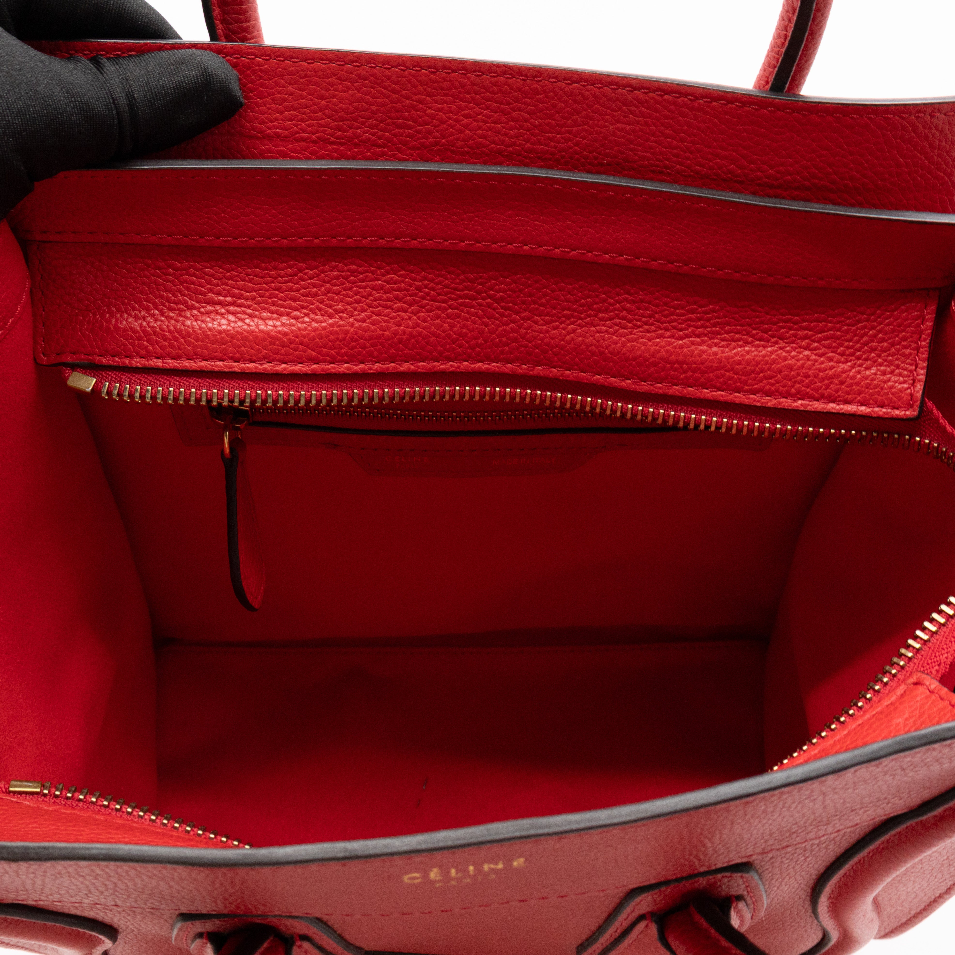 Micro Luggage Red Leather