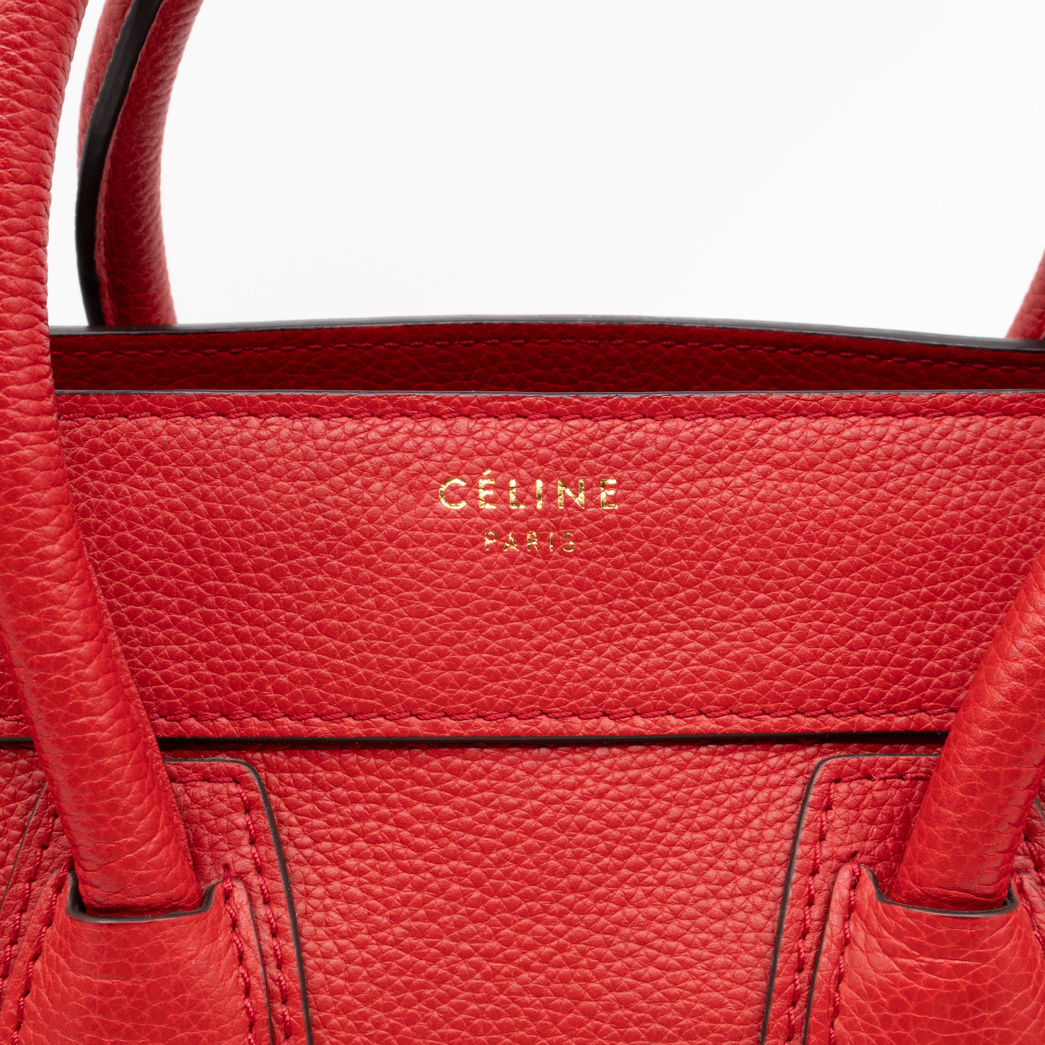 Micro Luggage Red Leather