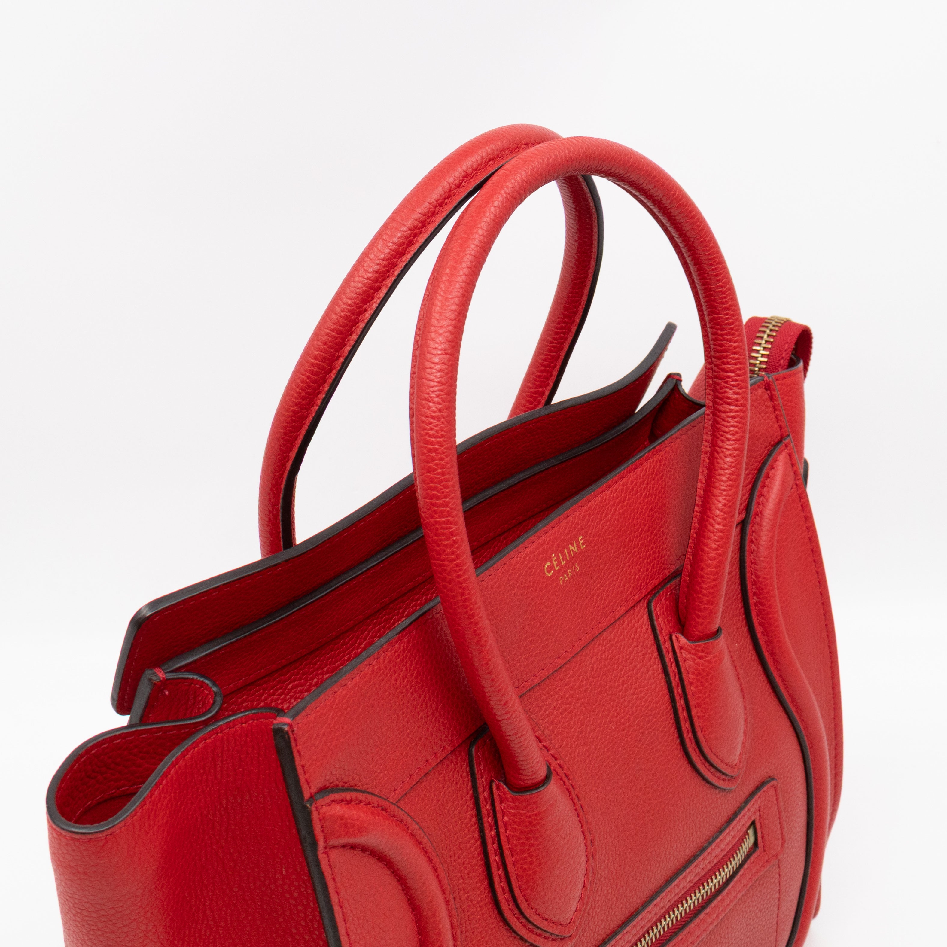 Micro Luggage Red Leather