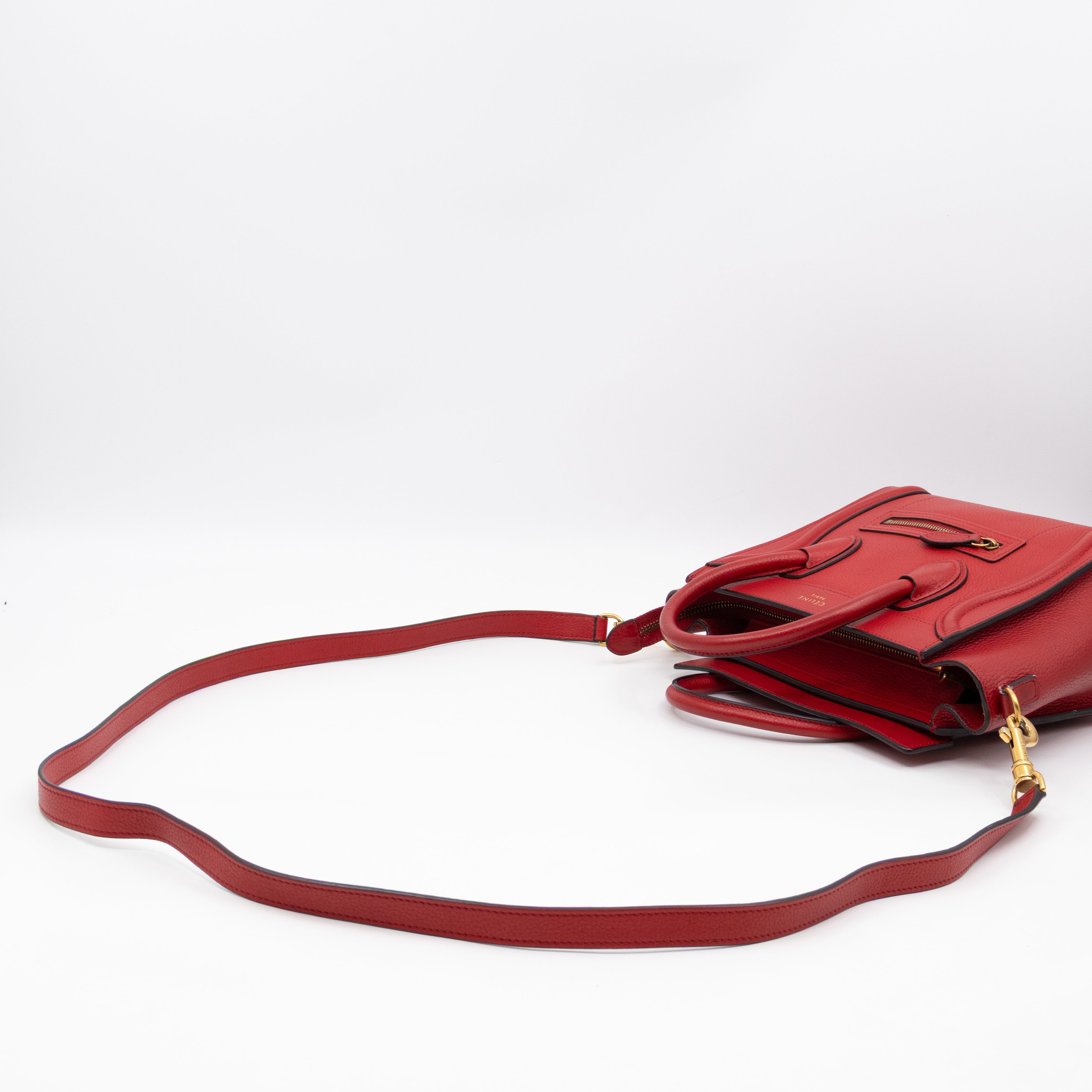 Nano Luggage Red Leather