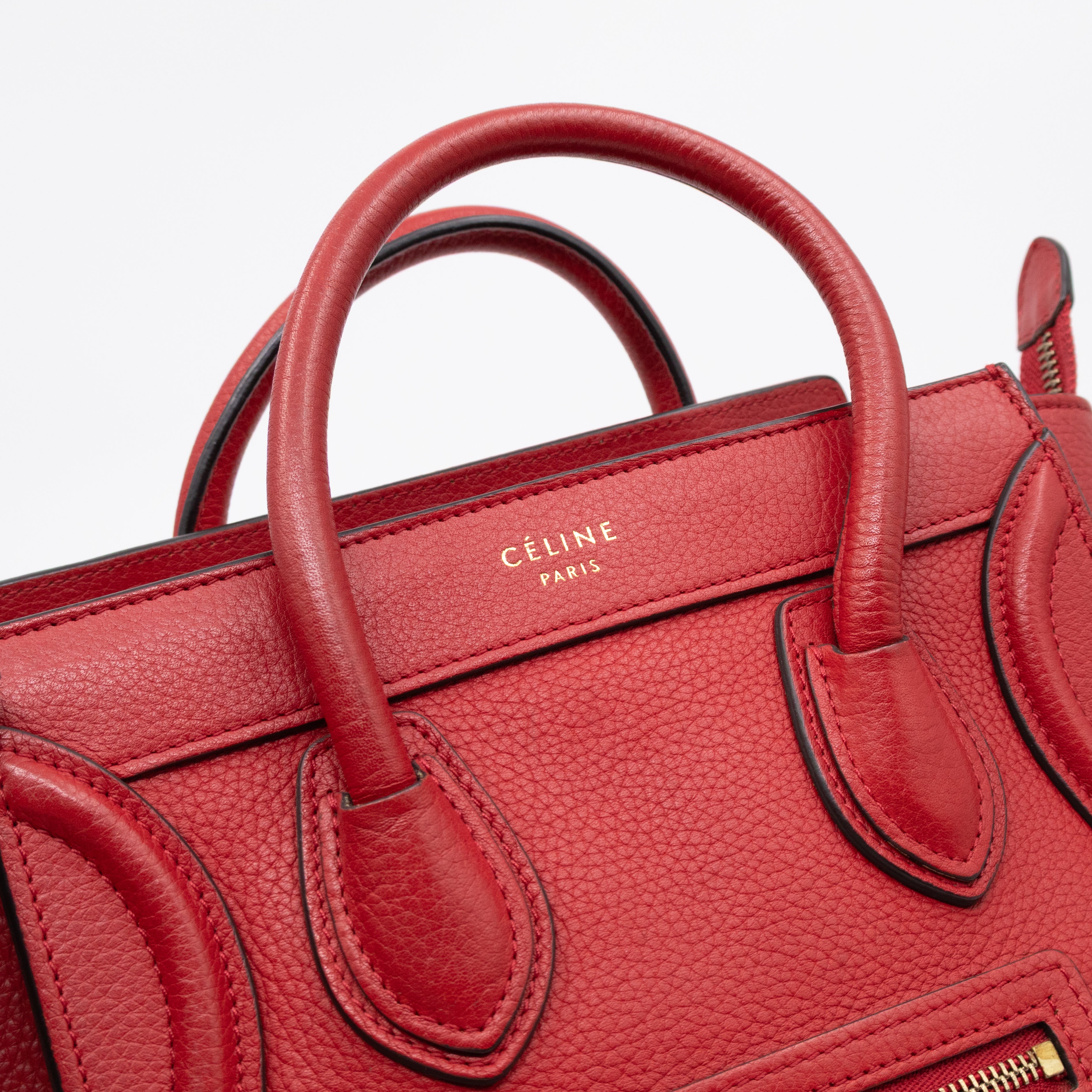 Nano Luggage Red Leather
