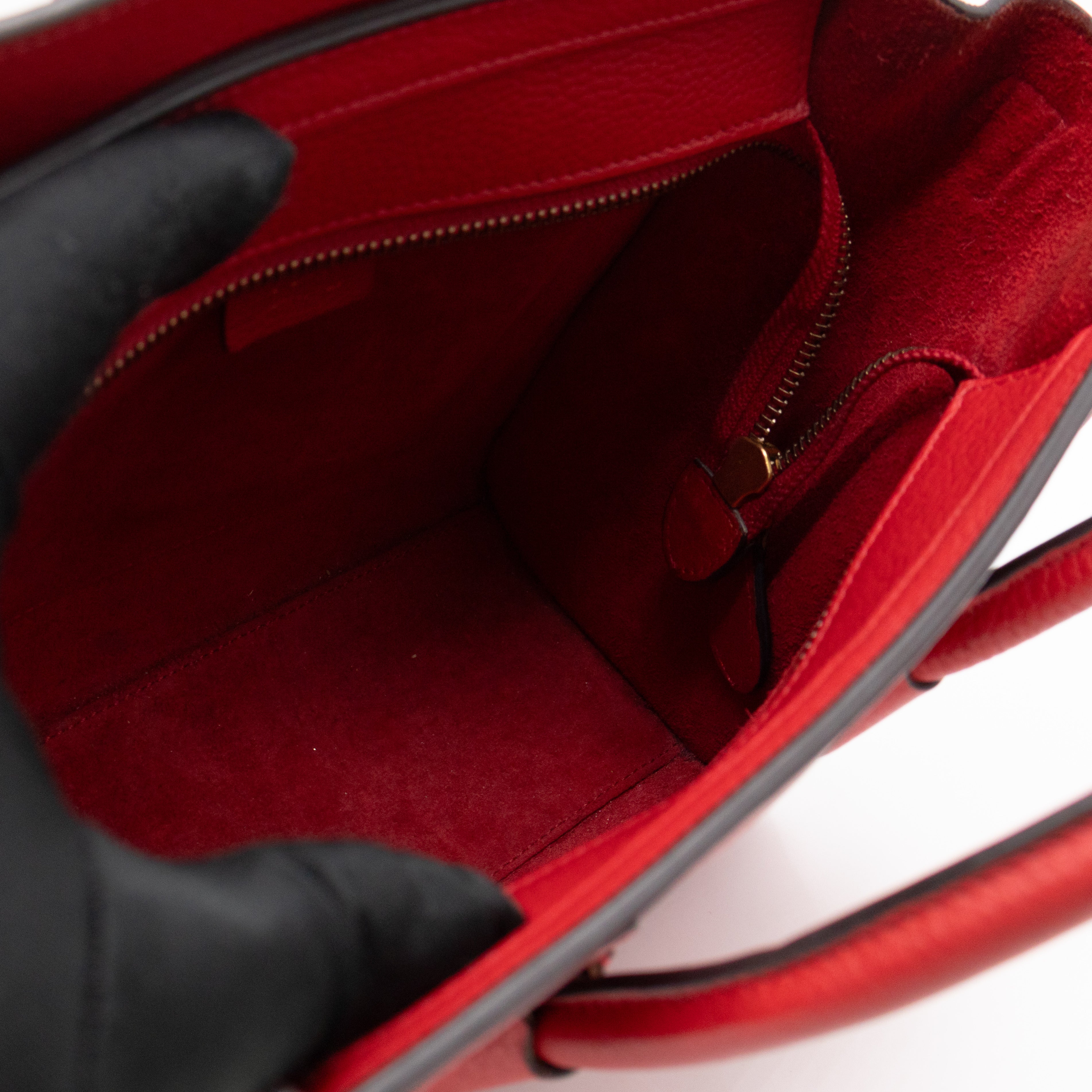 Nano Luggage Red Leather