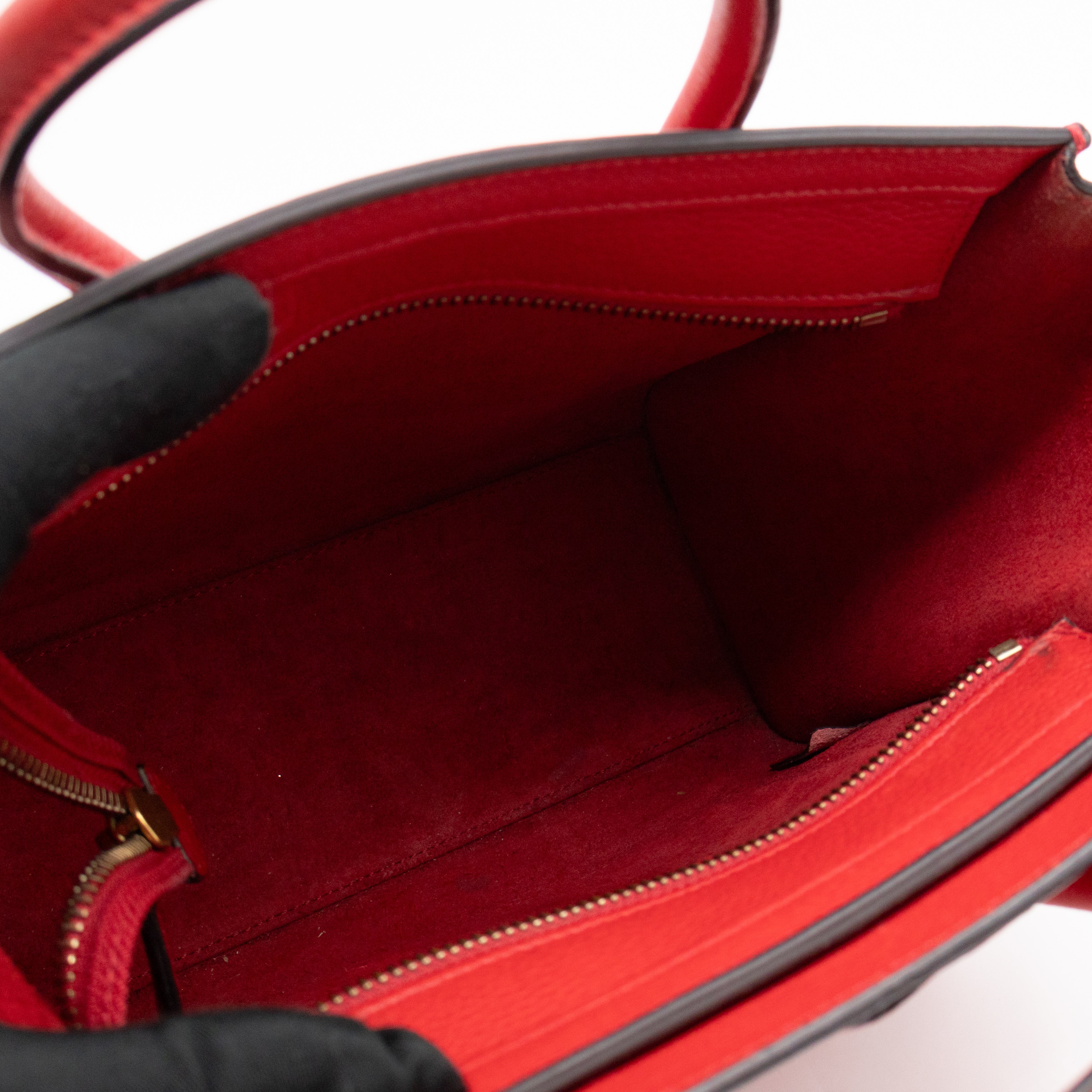 Nano Luggage Red Leather