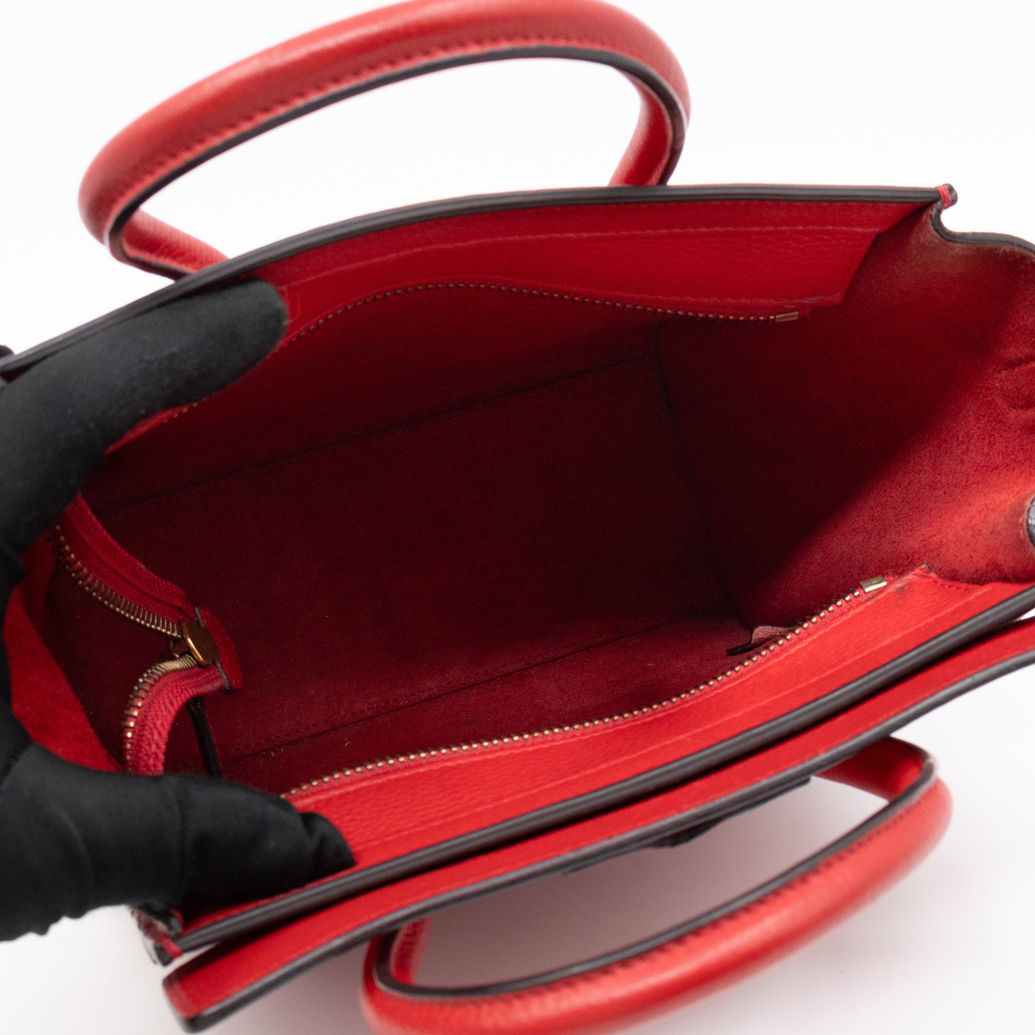 Nano Luggage Red Leather