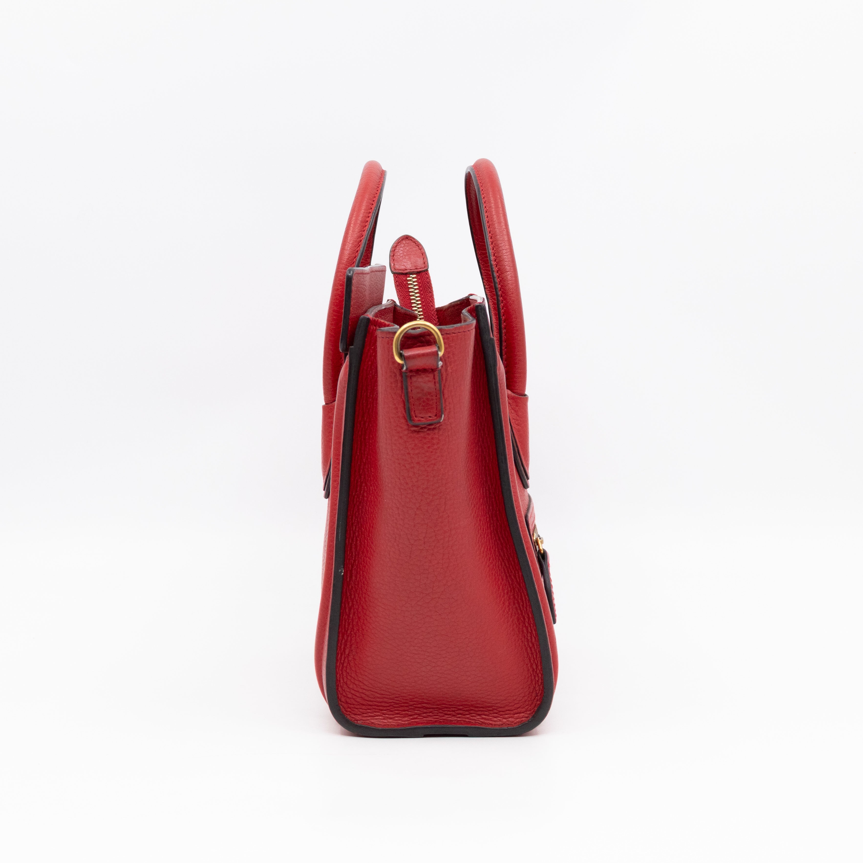 Nano Luggage Red Leather