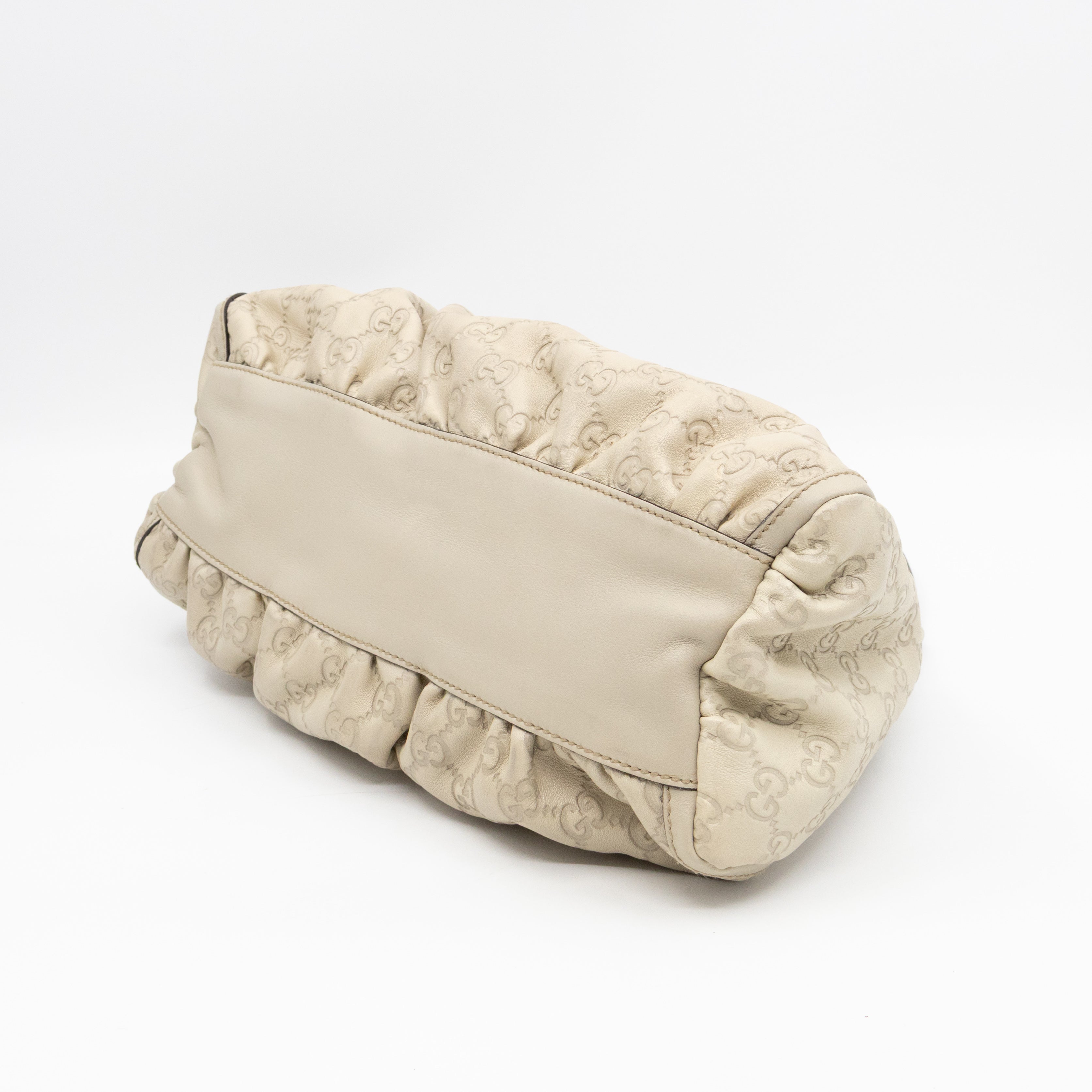 Abbey D-Ring Shoulder Bag Beige Guccissima Leather
