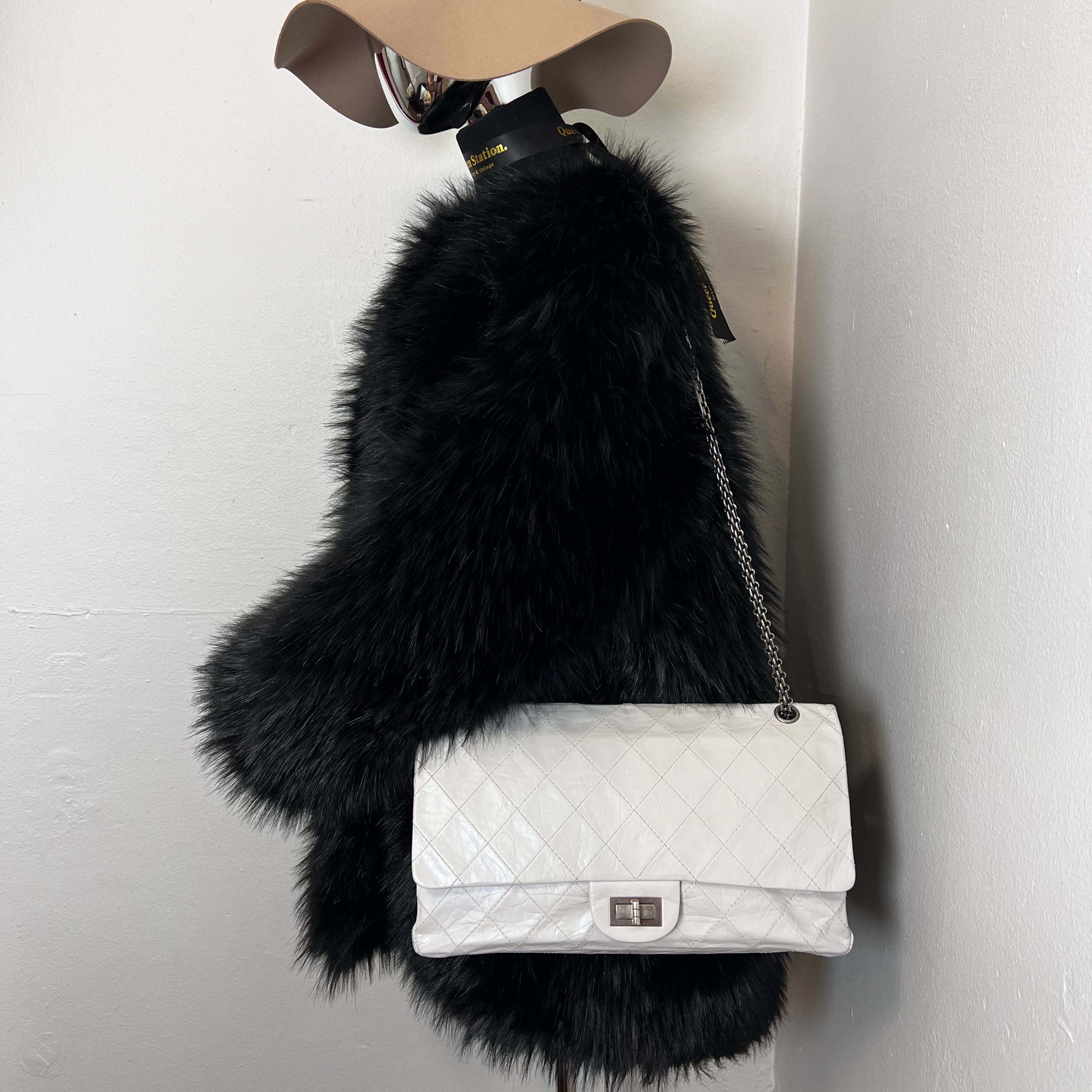 2.55 Reissue 228 Double Flap Bag White Leather
