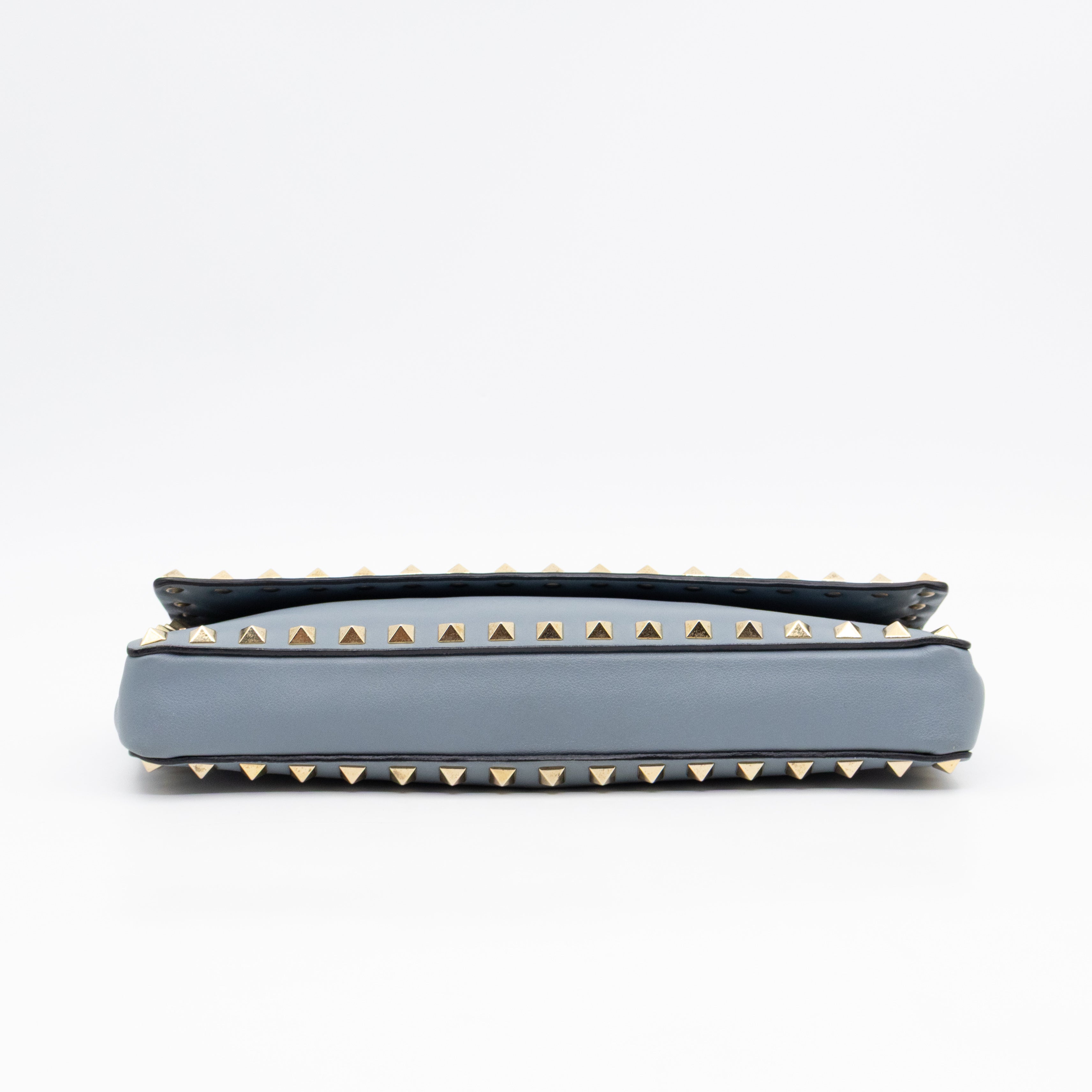 Rockstud Bangle Clutch Slate Blue Nappa Leather