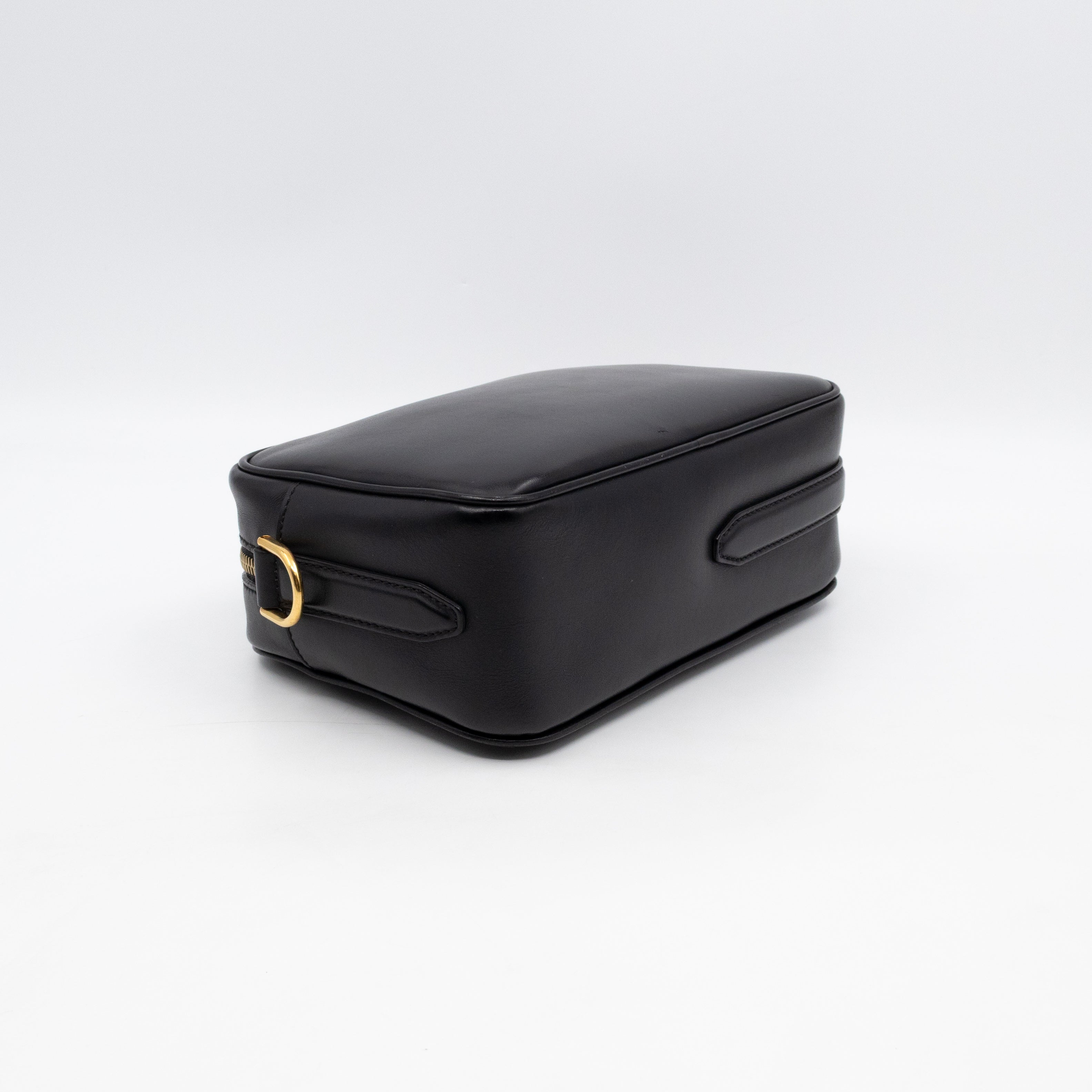 Camera Case Shoulder Bag Black Leather