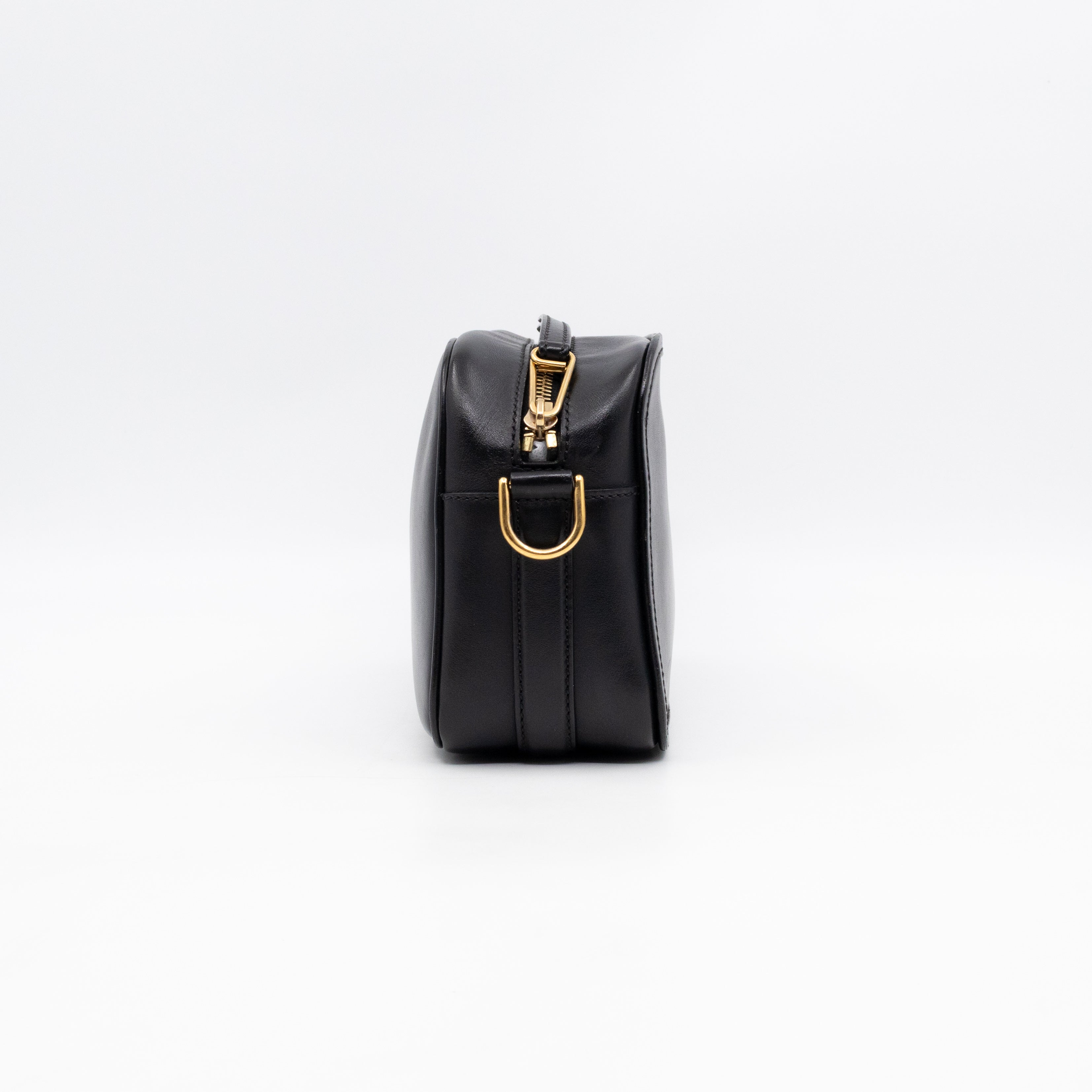 Camera Case Shoulder Bag Black Leather